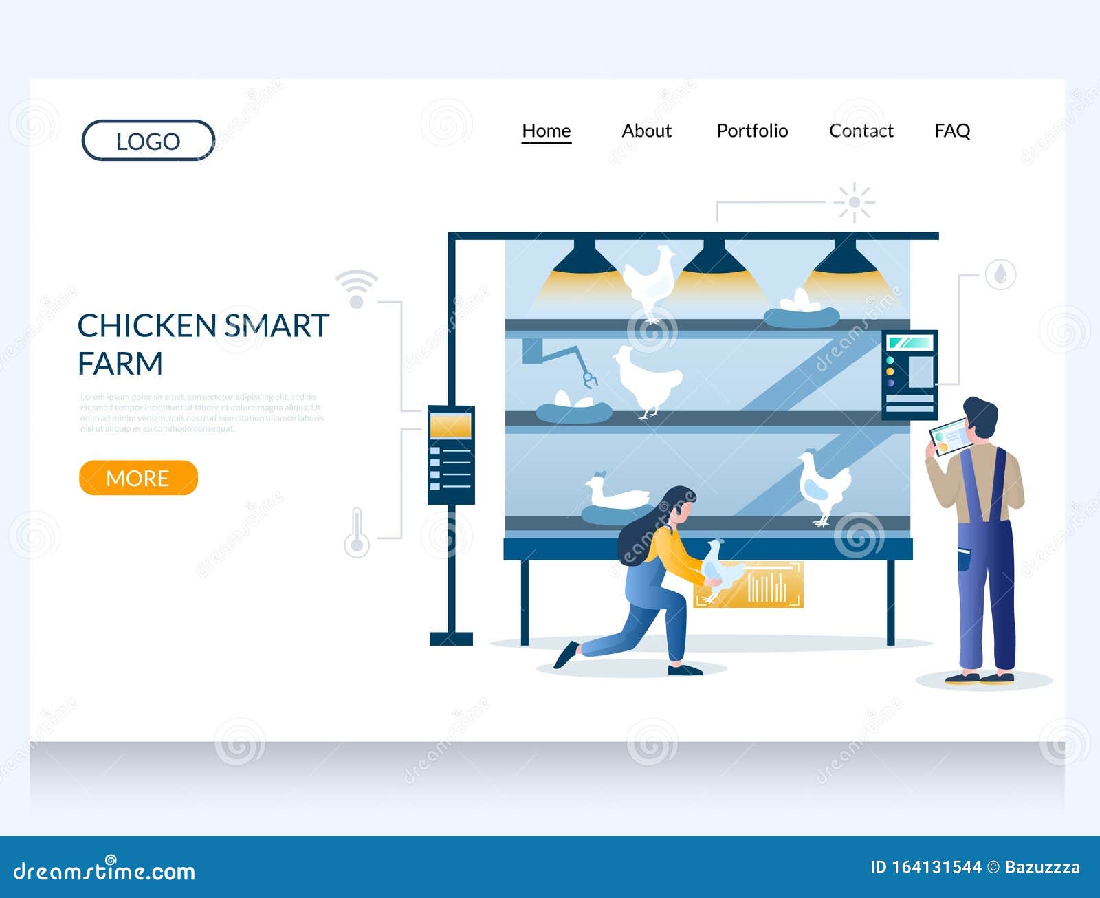 Chicken Smart Farm Vector site Landing Page Design Template Stock