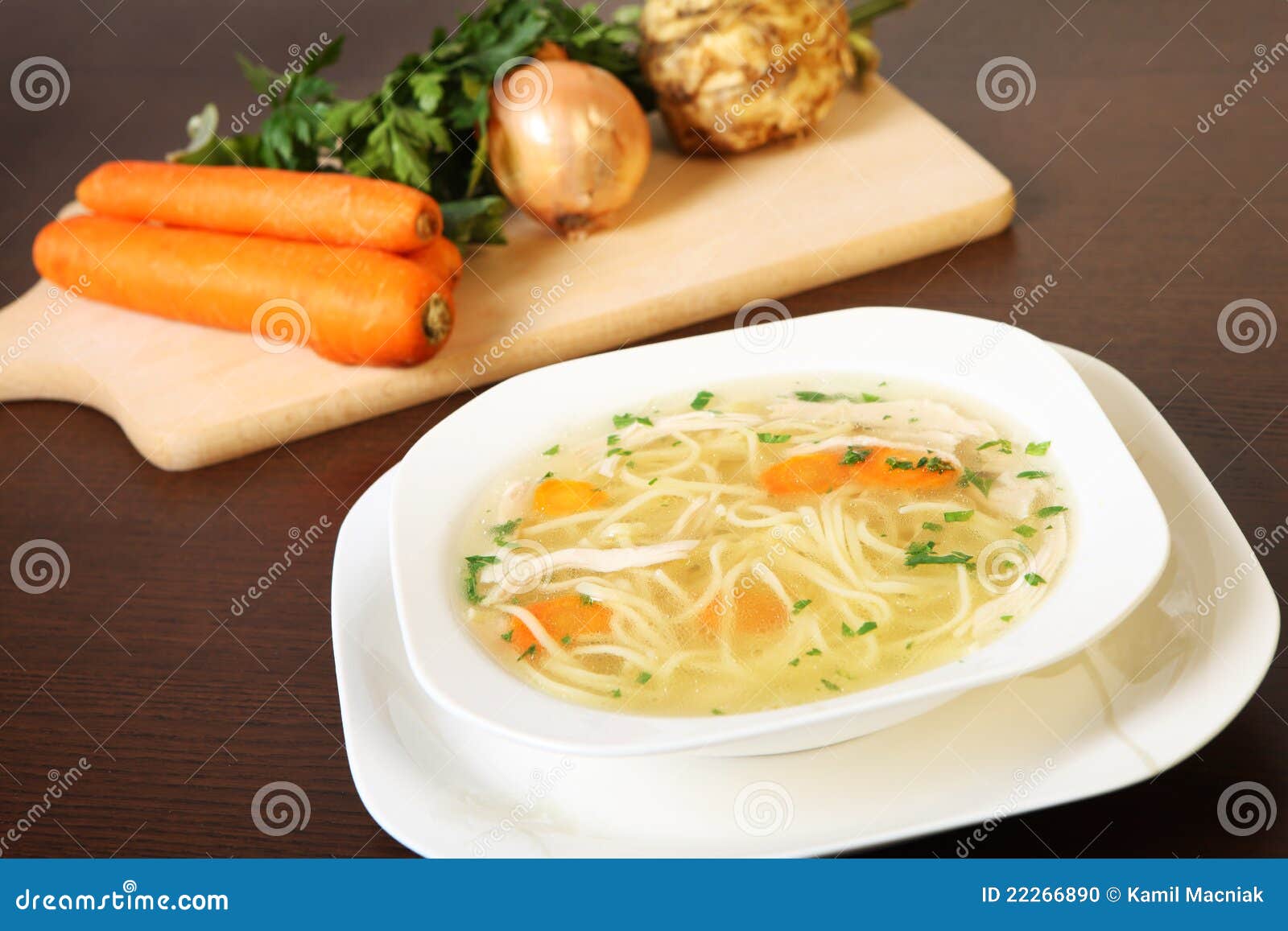 Chicken soup stock photo. Image of noodles, close, menu 22266890
