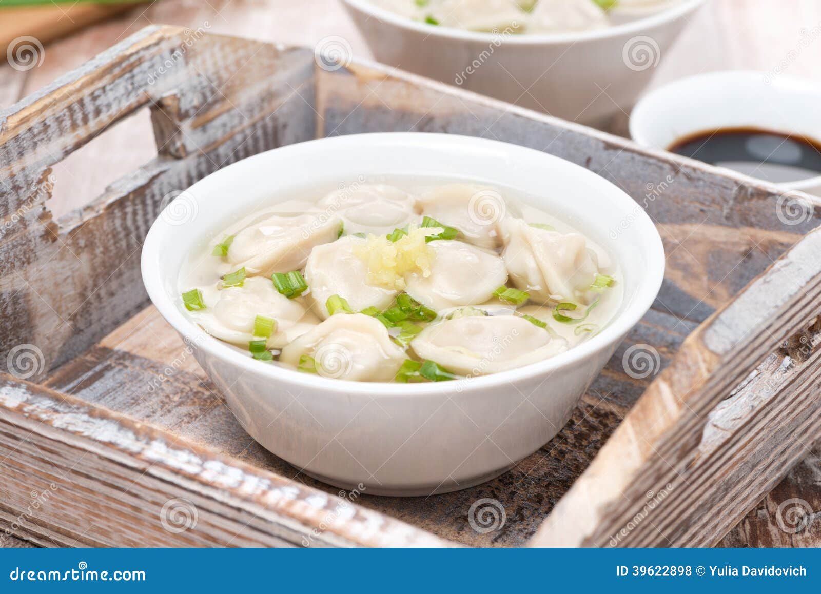 Chicken Soup with Chinese Dumplings Stock Photo Image of food, gourmet 39622898