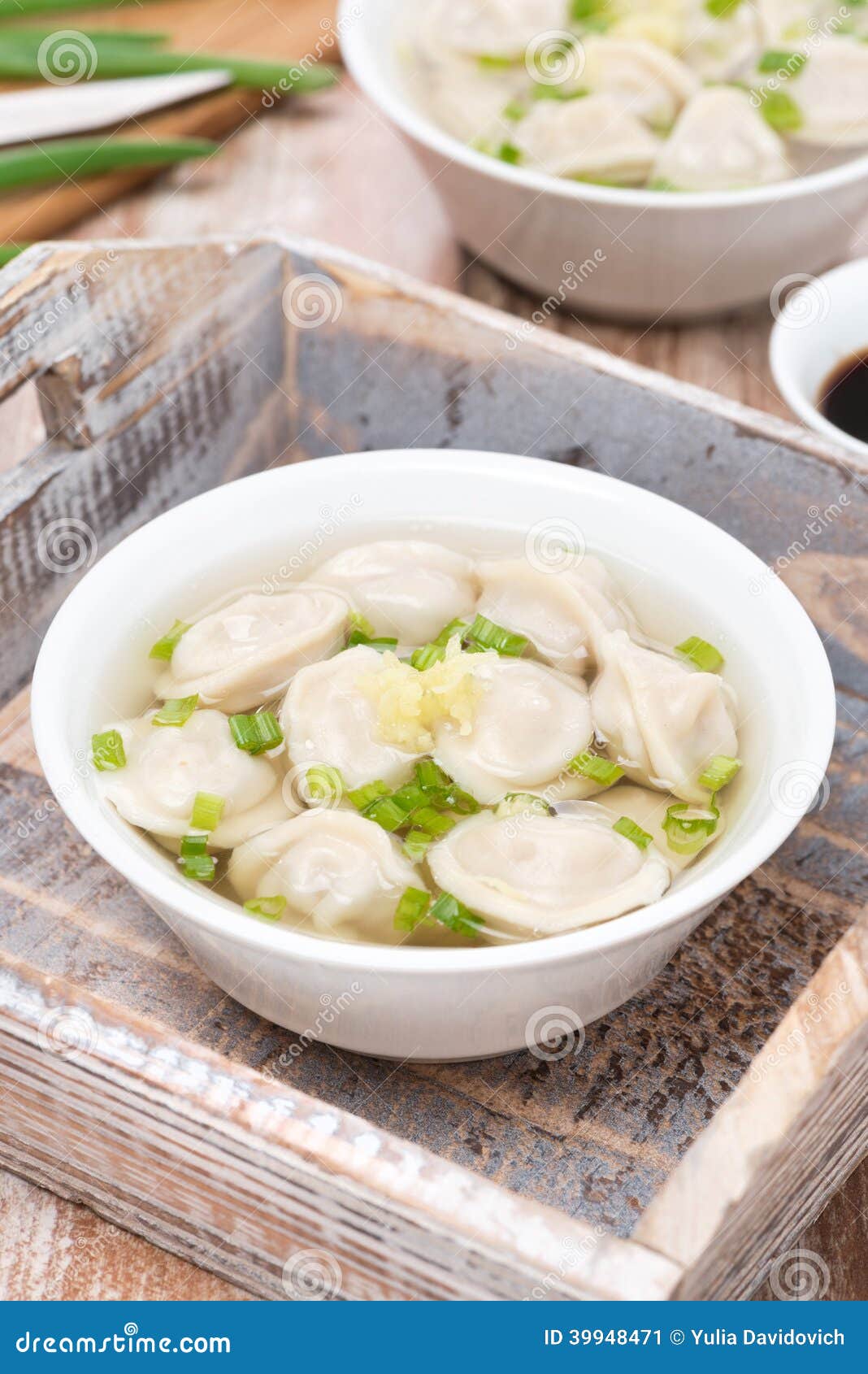 Chicken Soup with Chinese Dumplings, Vertical Stock Image Image of broth, eating 39948471