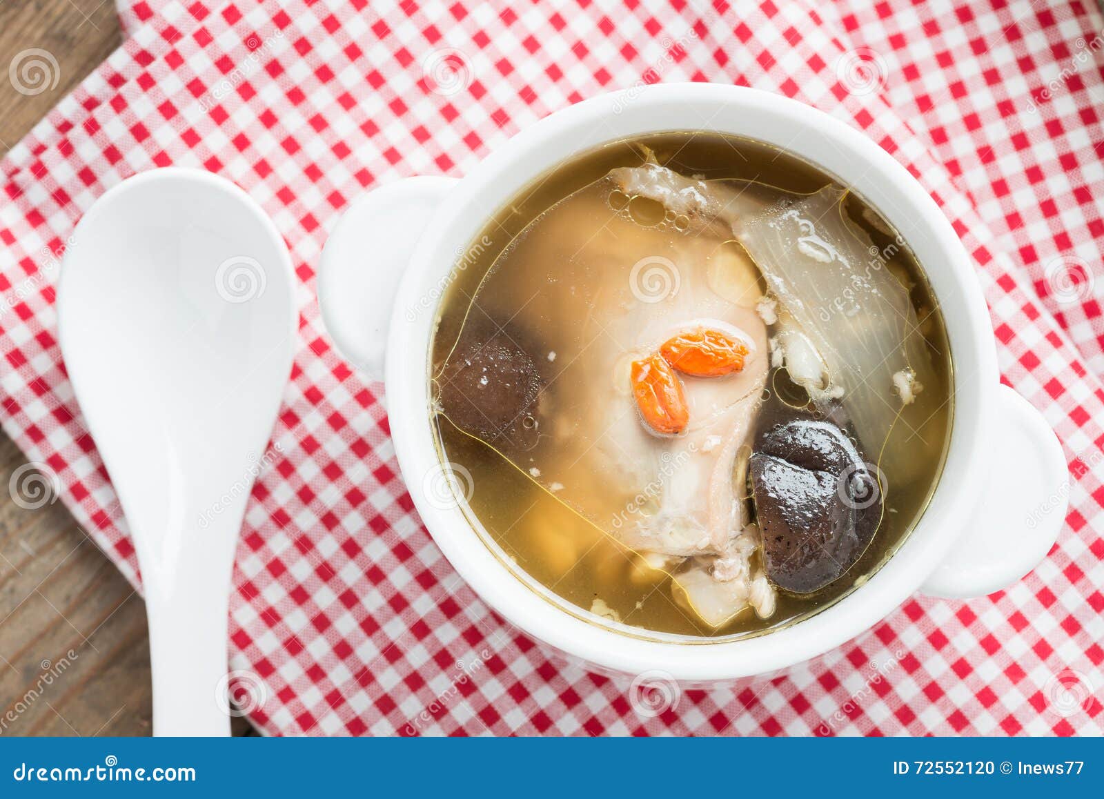 Chicken Soup with Chinese Medicine. Stock Photo Image of alternative