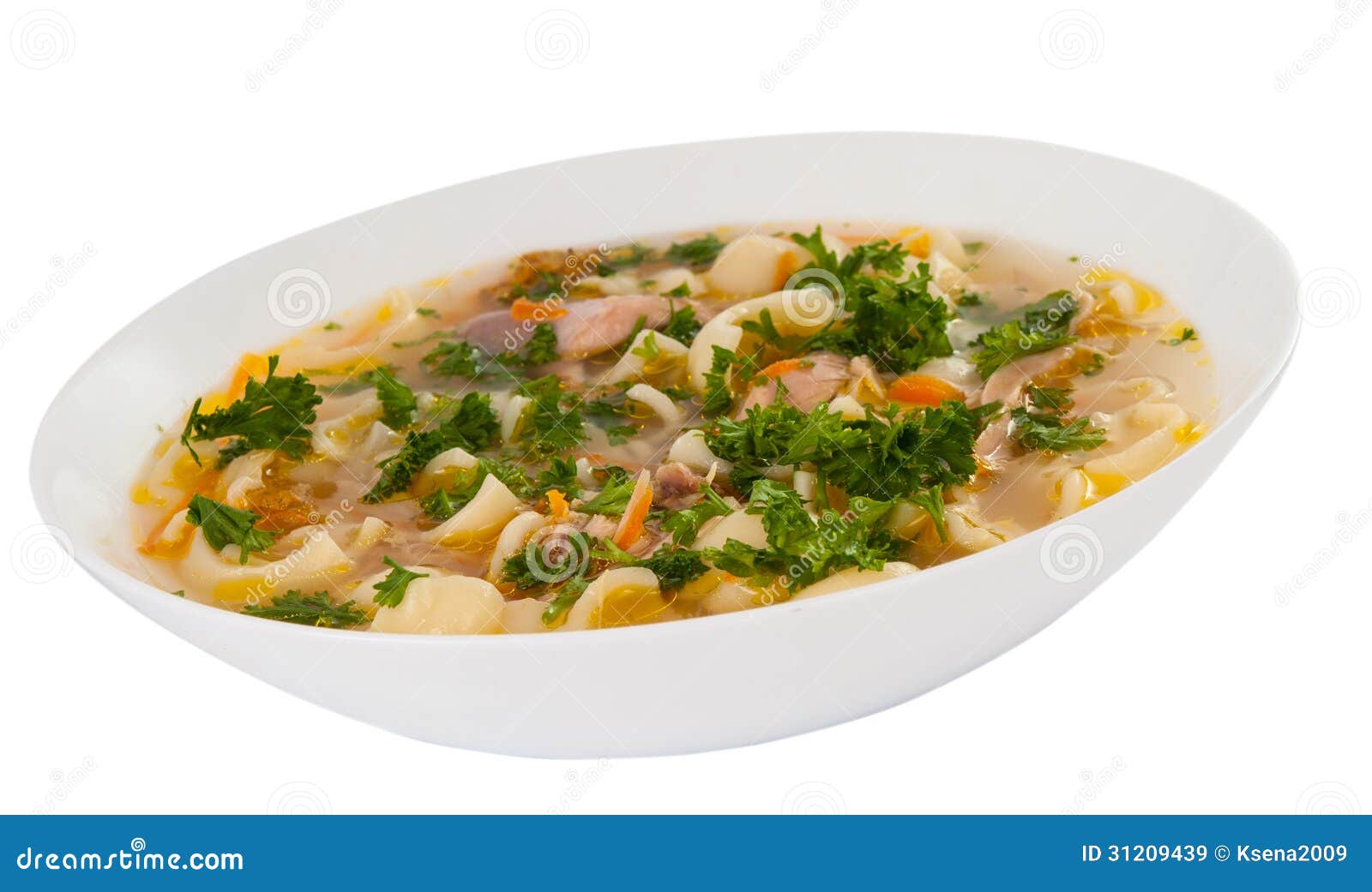 Chicken soup with noodles stock image. Image of fresh - 31209439