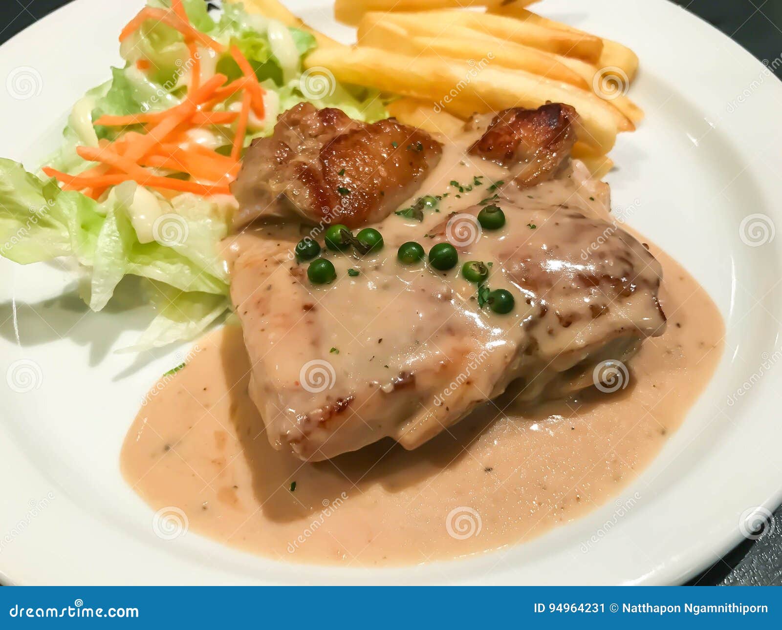 Chicken Steak with Peppers Sauce Stock Image Image of black, grilled