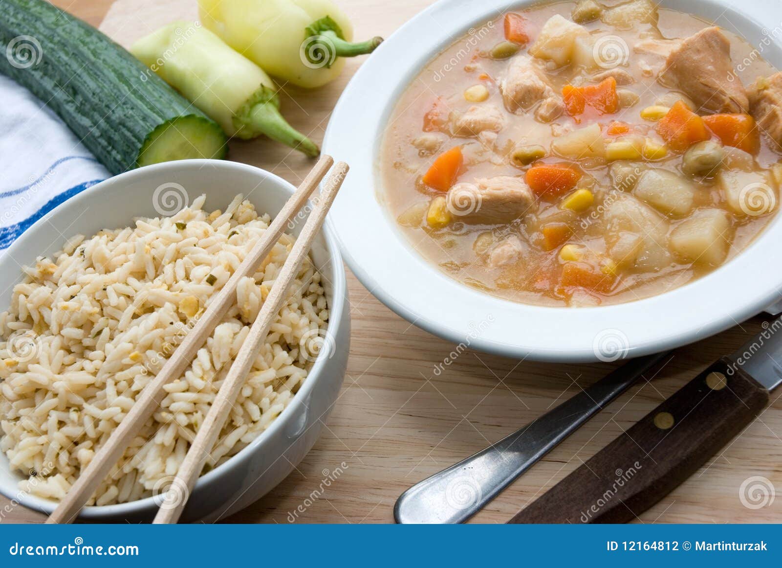 Chicken stew and rice stock photo. Image of thick, dinner - 12164812