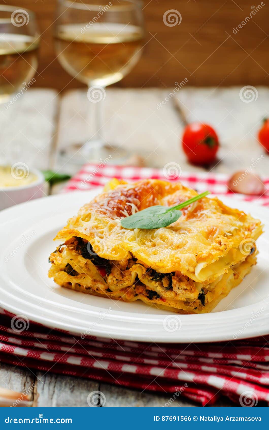 Chicken Sweet Potato Spinach Lasagna Stock Photo Image of dinner