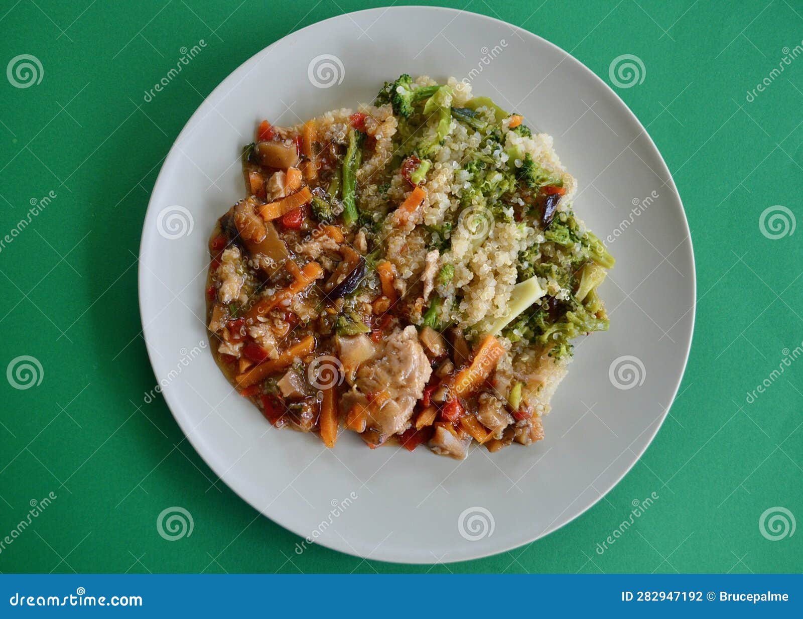 Chicken Teriyaki with Quinoa and Broccoli Stock Photo Image of ginger