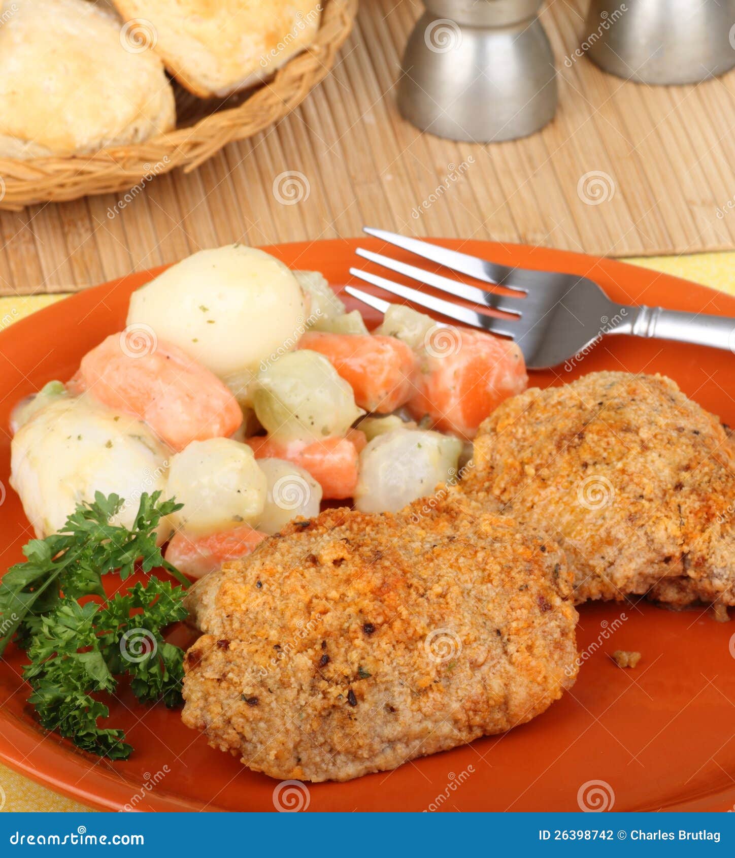 Chicken Thigh Dinner stock photo. Image of meat, potato 26398742