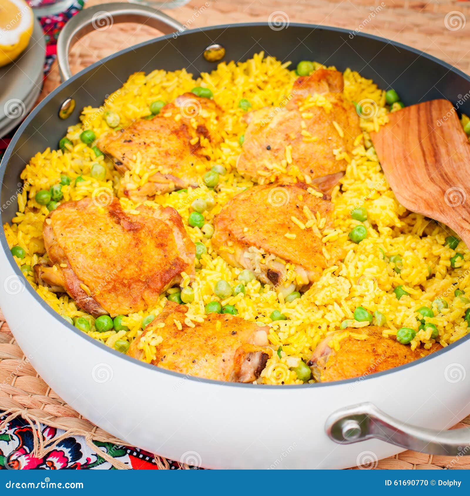 Chicken Thigh and Rice Biryani with Green Peas Stock Photo Image of