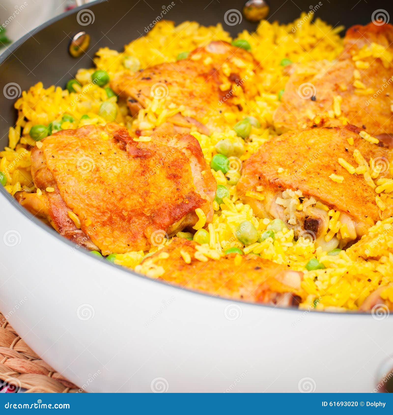 Chicken Thigh and Rice Biryani with Green Peas Stock Photo Image of
