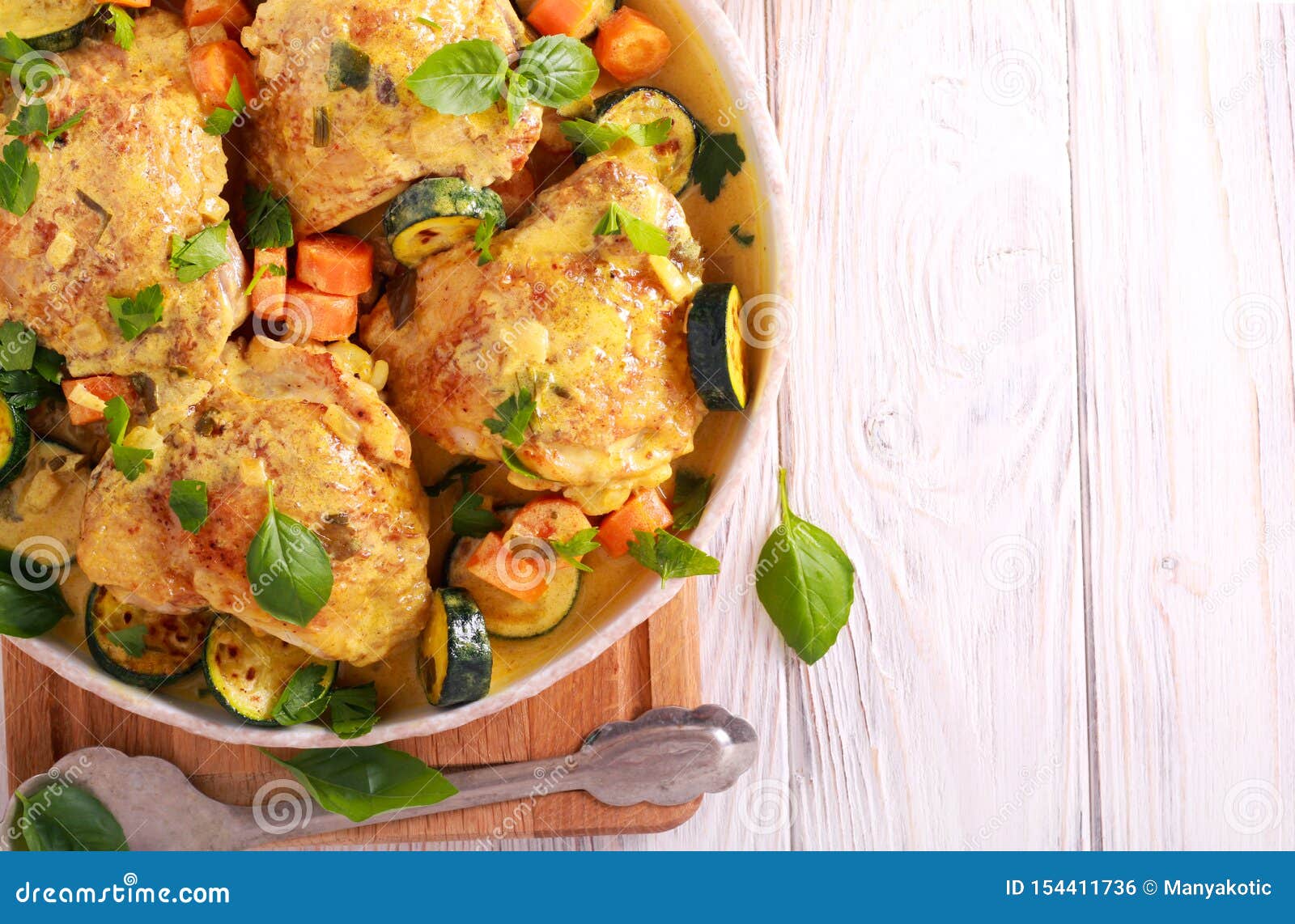 Chicken Thighs with Zucchini and Carrot Stew Stock Photo Image of