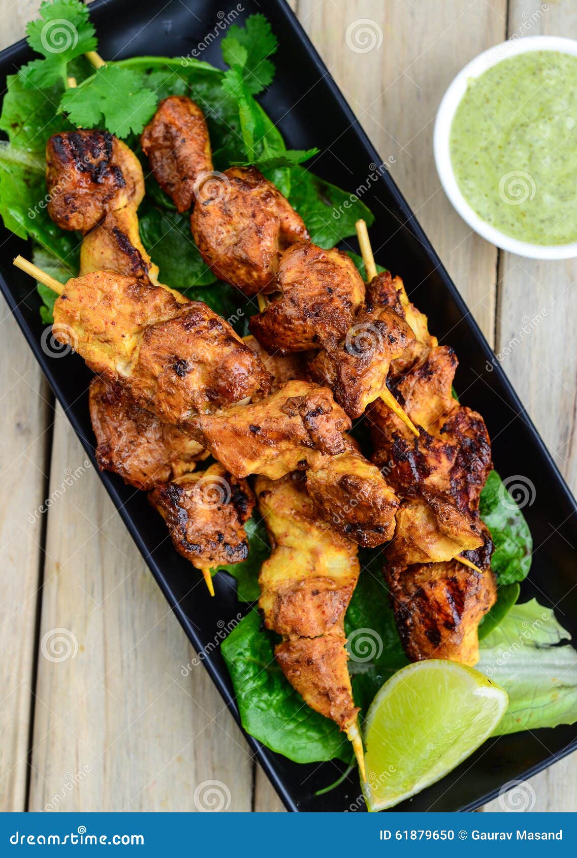 Chicken Tikka kebab stock photo. Image of seekh, skewers - 61879650