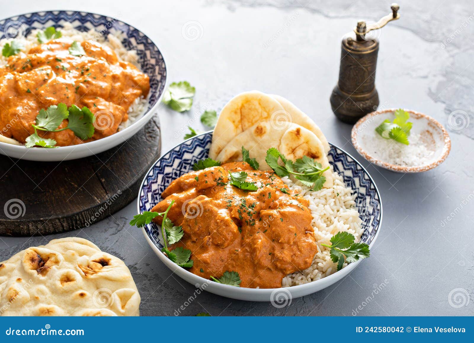 Chicken Tikka Masala, Cooked Marinated Chicken in Spiced Curry Sauce
