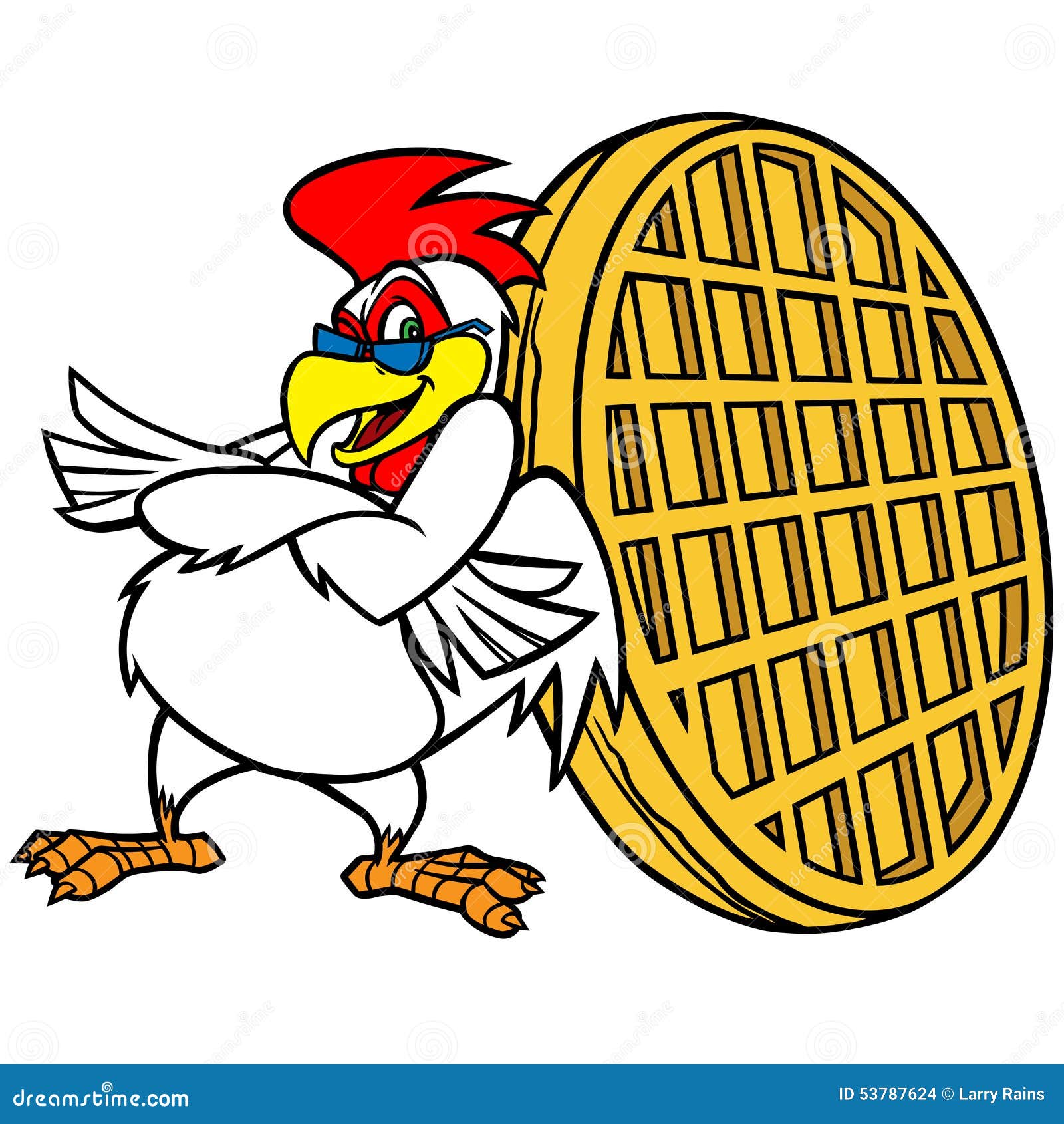 Chicken and Waffle Mascot stock vector. Illustration of cuisine 53787624