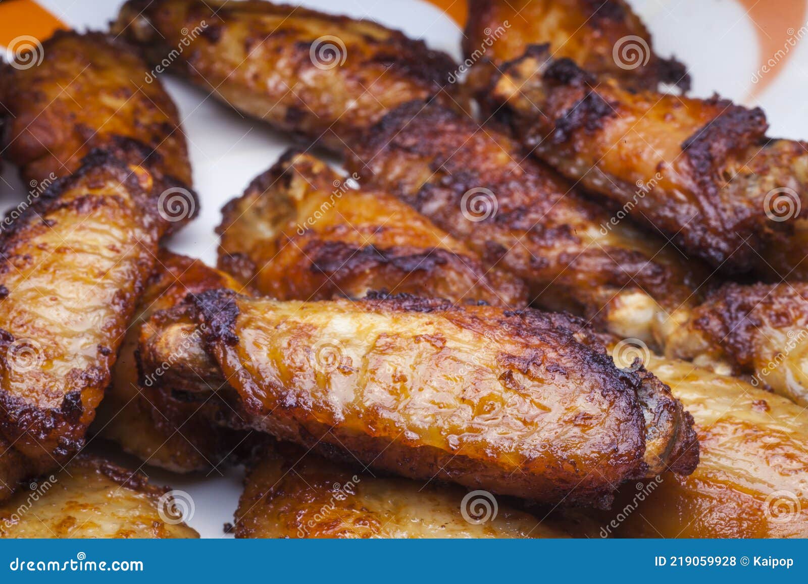 Grilled Chicken Wings with Hot Sauce. Stock Photo Image of calories
