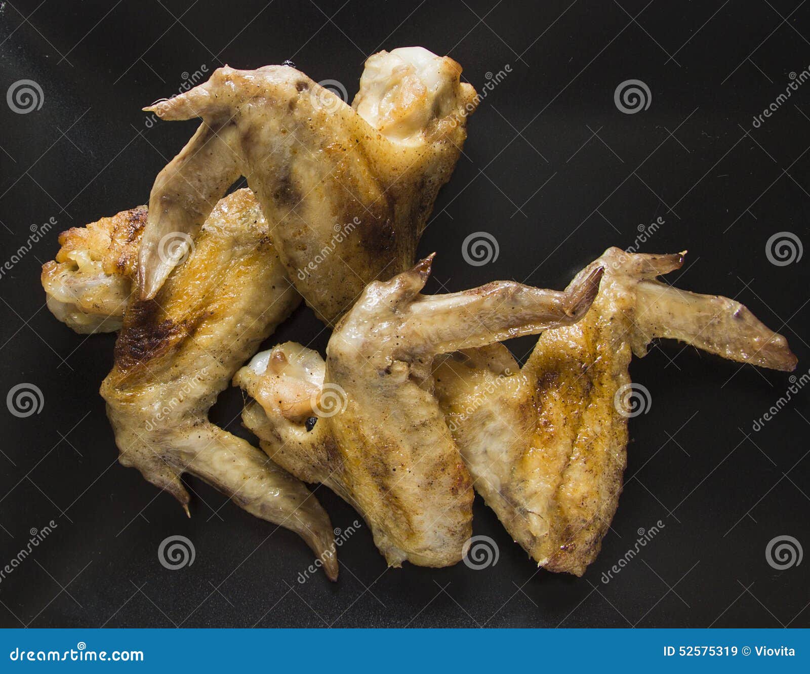 Chicken Wings on Black Background Stock Image Image of pork, european