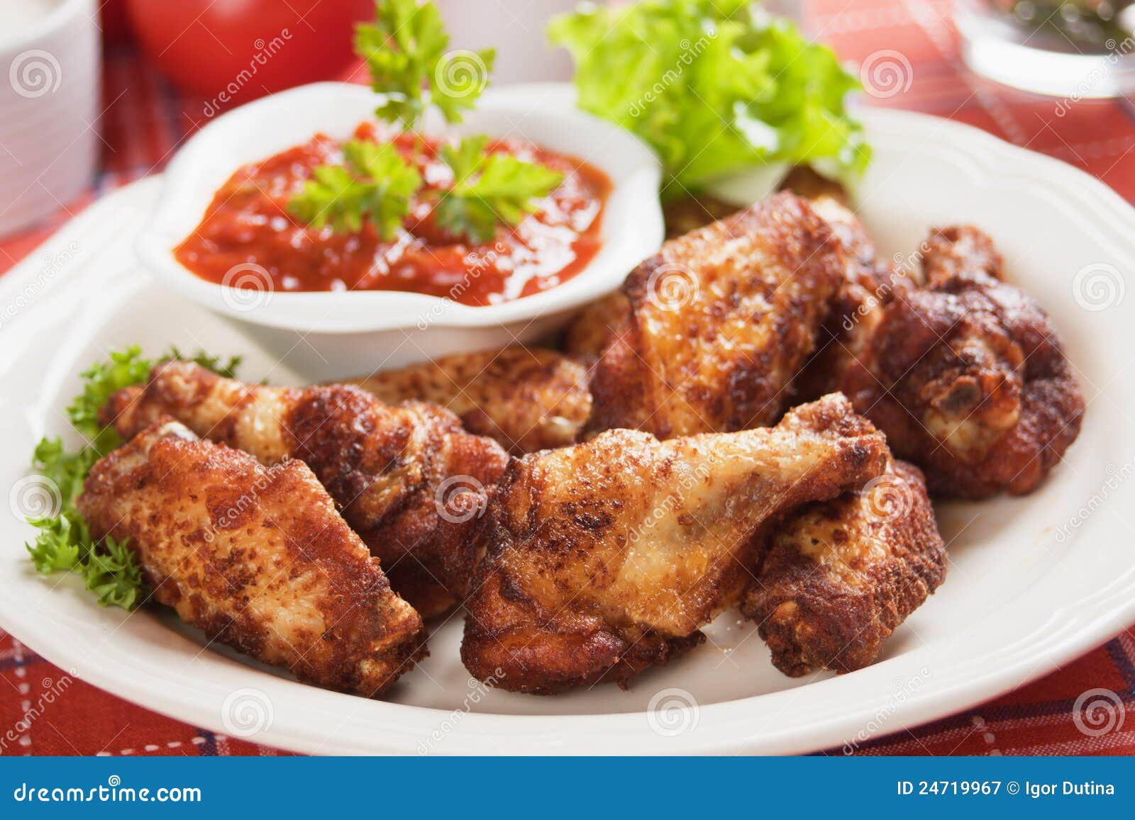 Chicken Wings with Chili Sauce Stock Image Image of photograph, meal