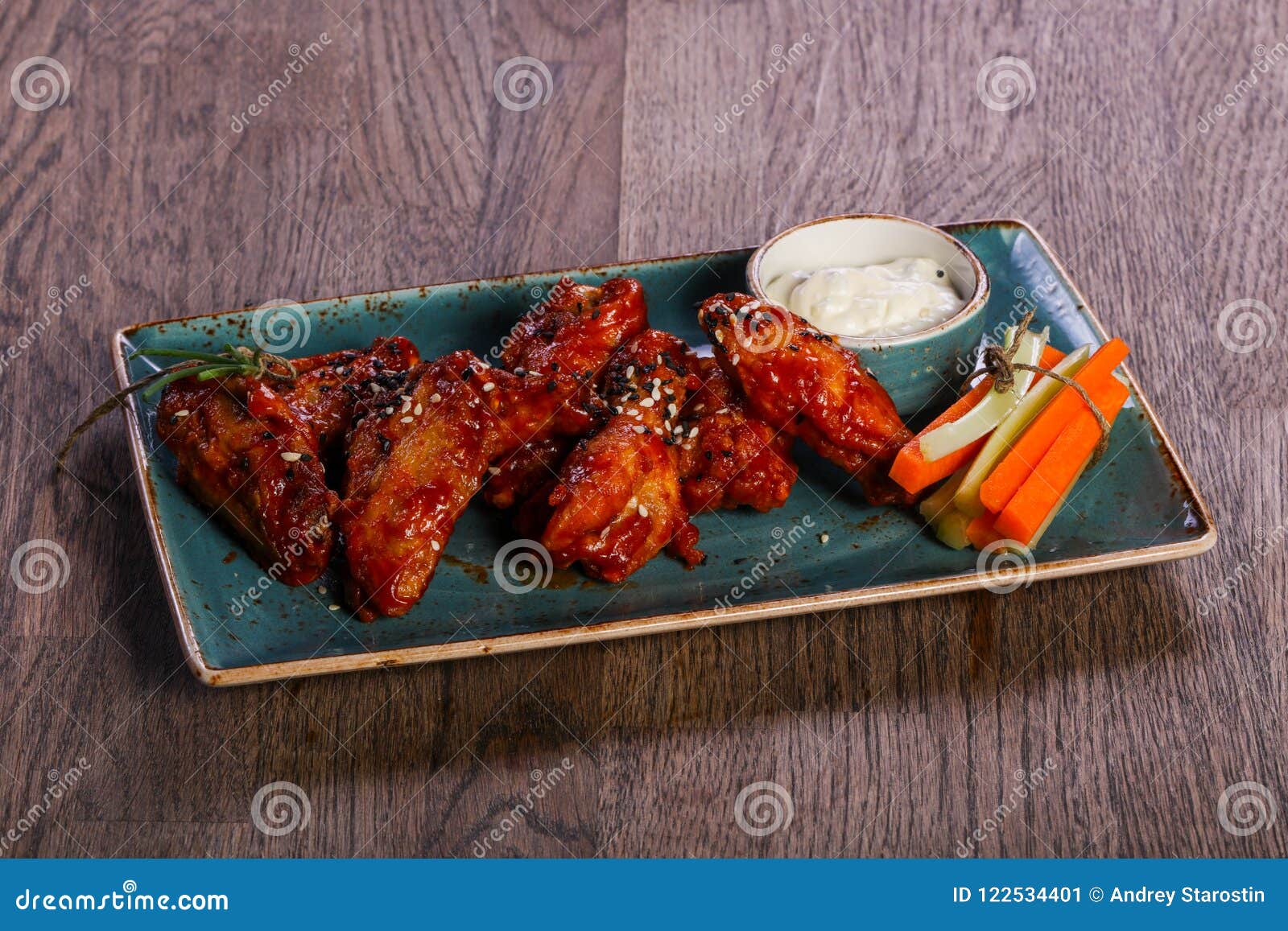 Chicken wings with dip stock image. Image of cuisine 122534401