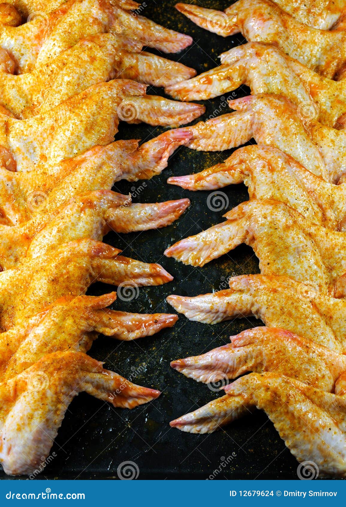 Chicken Wings on the pan stock photo. Image of group 12679624