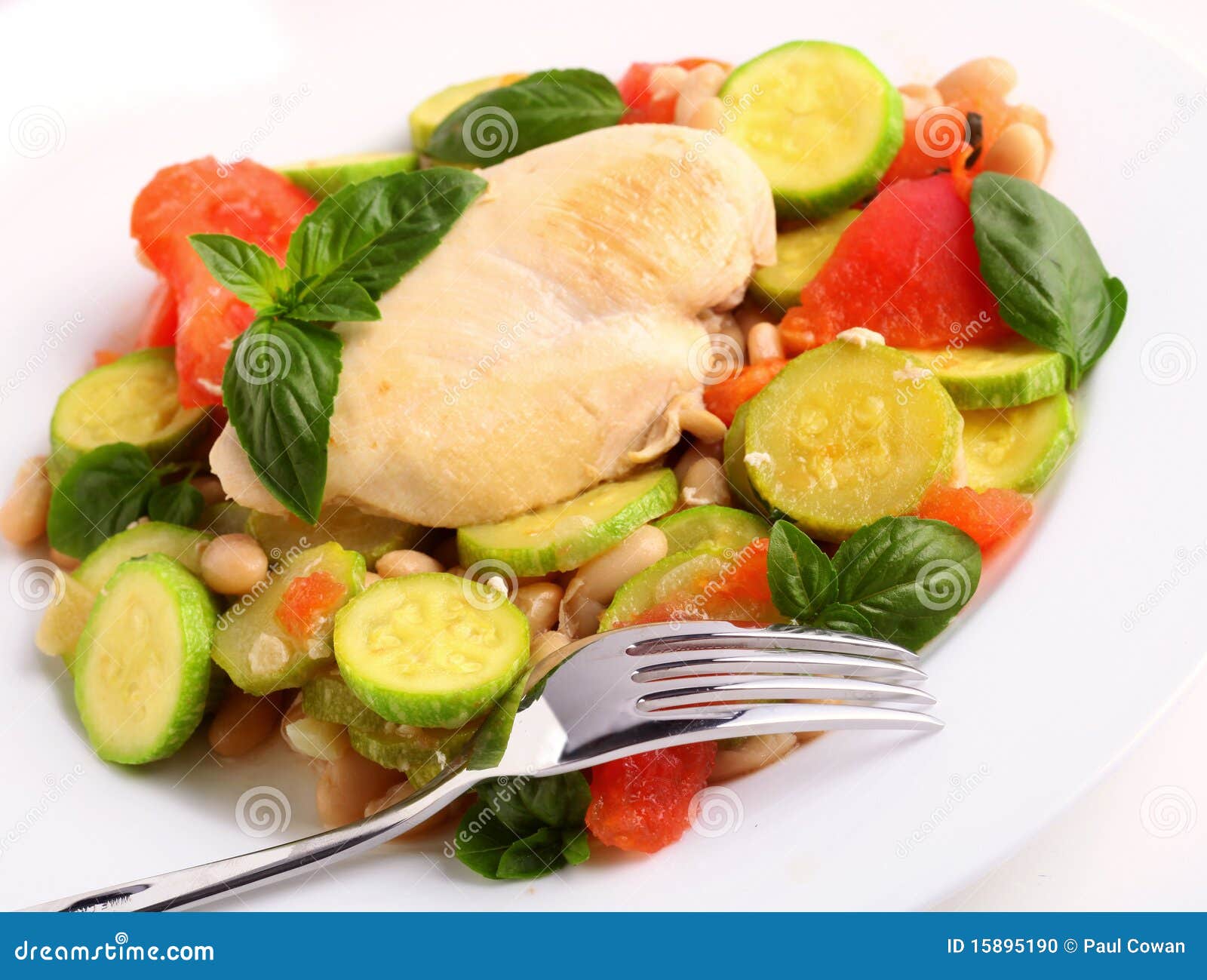 Chicken Zucchini Courgette Bake Stock Photo Image of beans, tomato