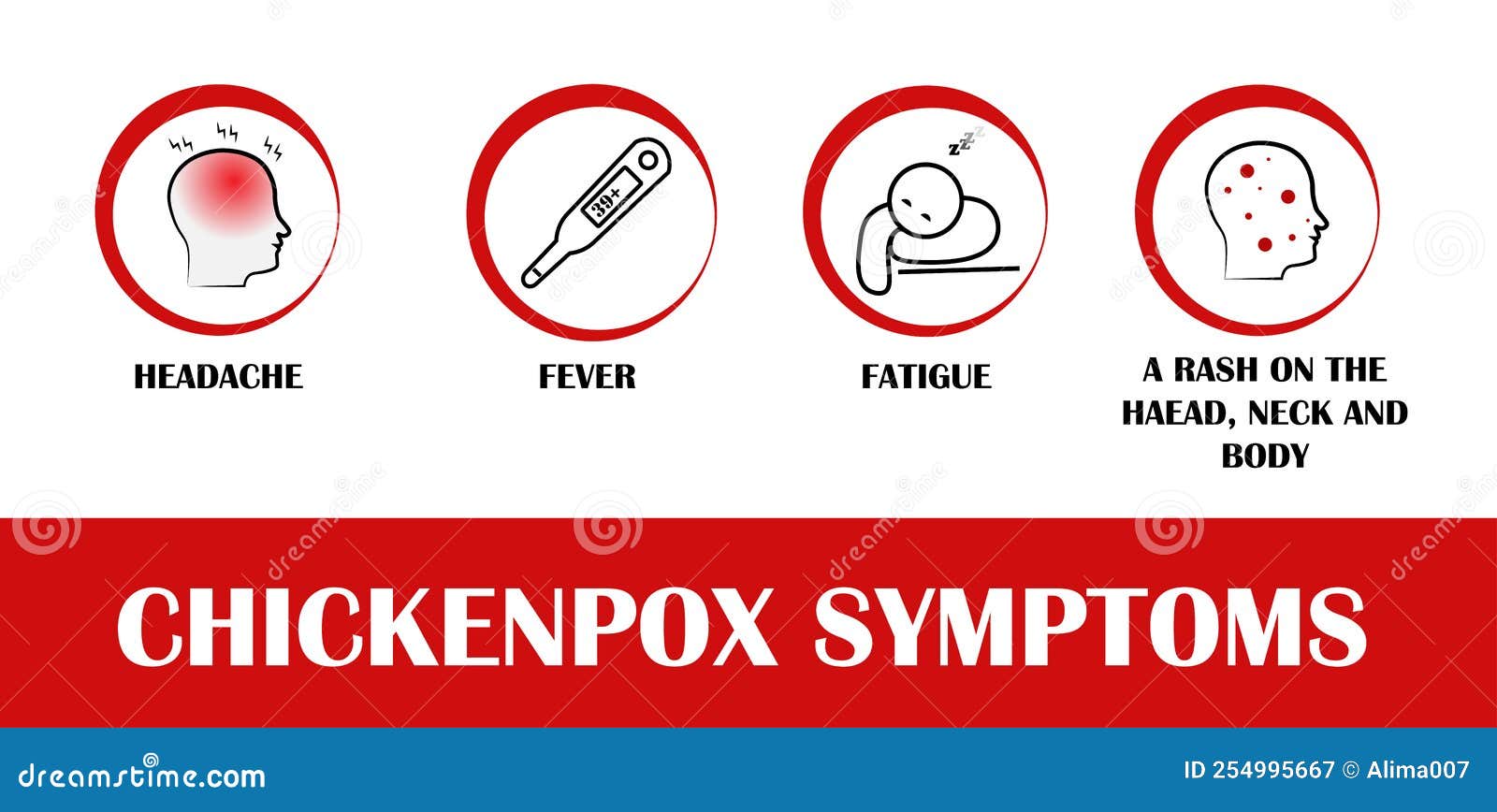 Chickenpox. Symptoms, Treatment. Icons Set. Vector Signs For Web