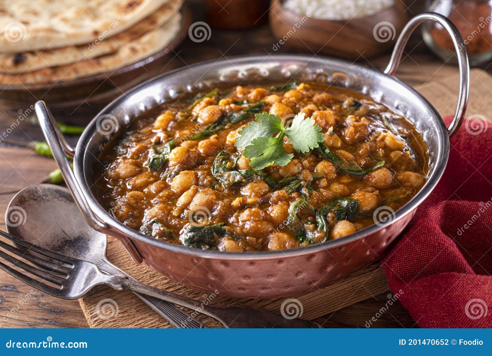 Chickpea Curry with Spinach Stock Photo Image of meal, spinach 201470652