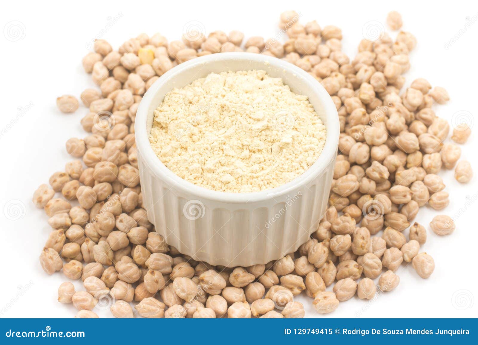 Chickpeas Flour in a bowl stock image. Image of uncooked 129749415