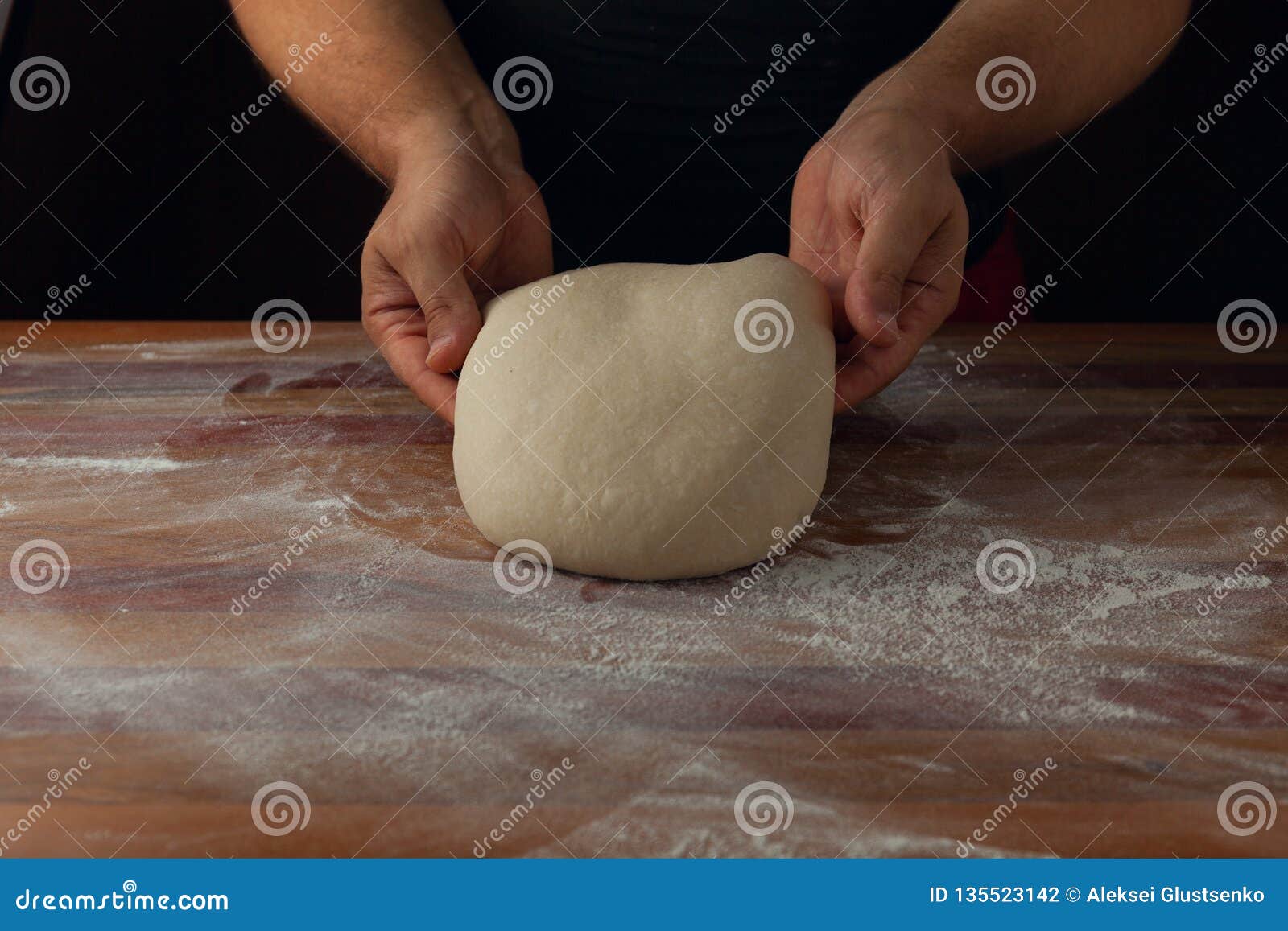Chief Baker Preparing Dough for Bread in a Bakery. Kitchen Professional
