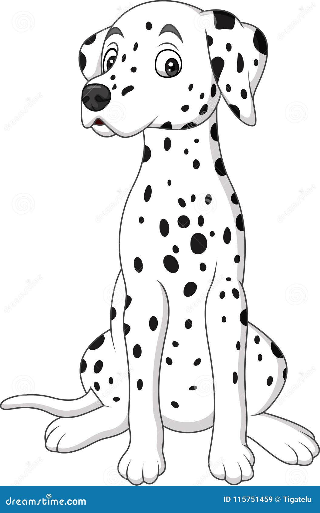 Chien Dalmatien Mignon De Bande Dessinee Illustration De Vecteur Illustration Du Carnivore Isolement