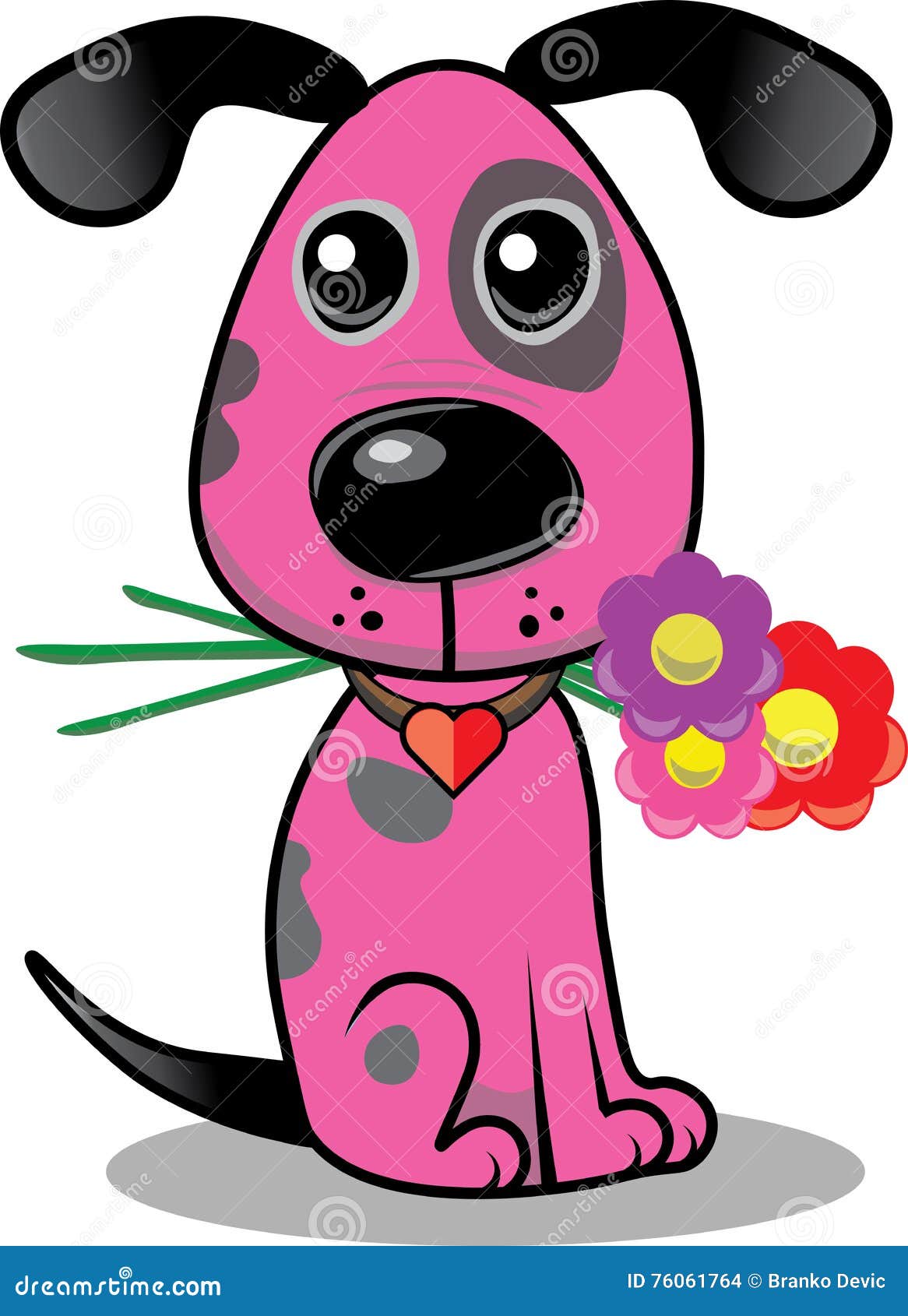 Chien rose illustration stock. Illustration du isolement 76061764