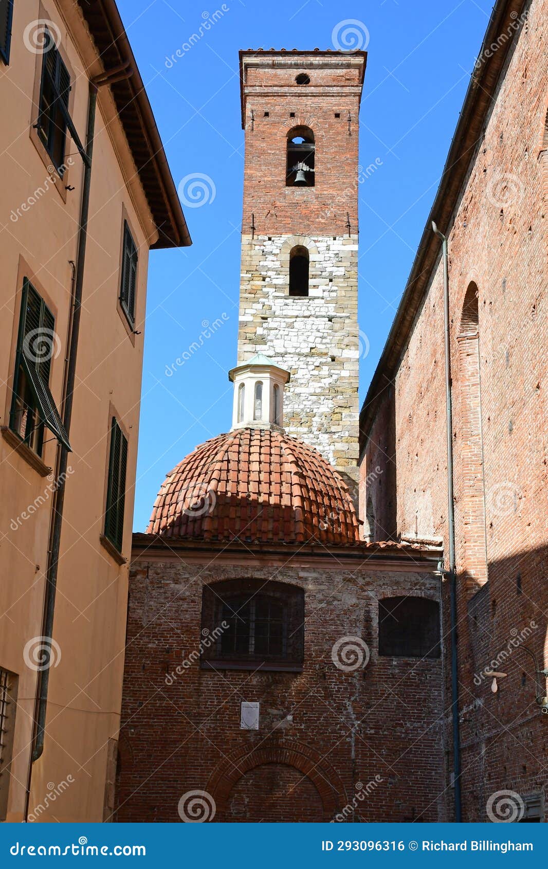 tower and chiesa di sant'agostino, piazza sant'agostino, lucca, tuscany, italy