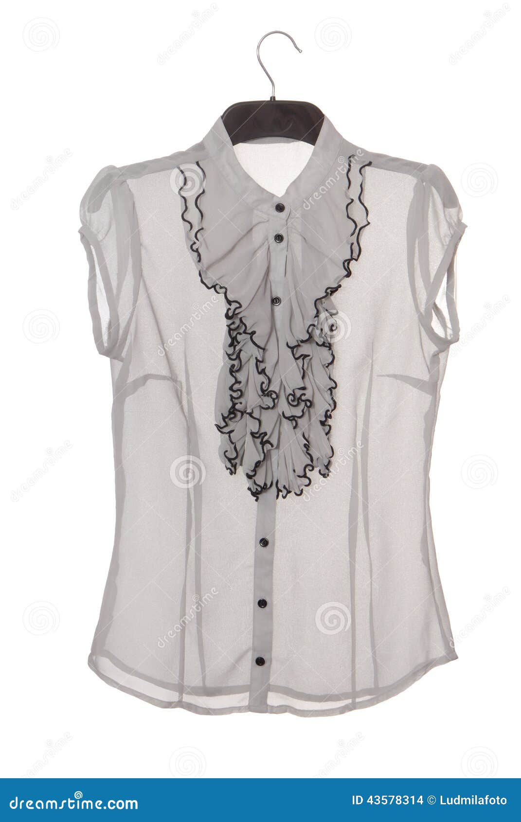 Chiffon blouse with jabot stock photo. Image of feminine 43578314