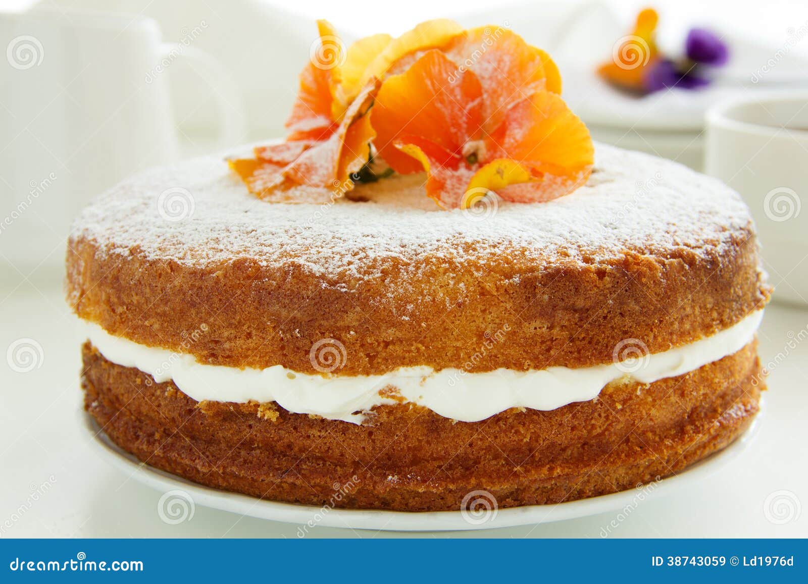 Chiffon cake with saffron stock image. Image of rose 38743059