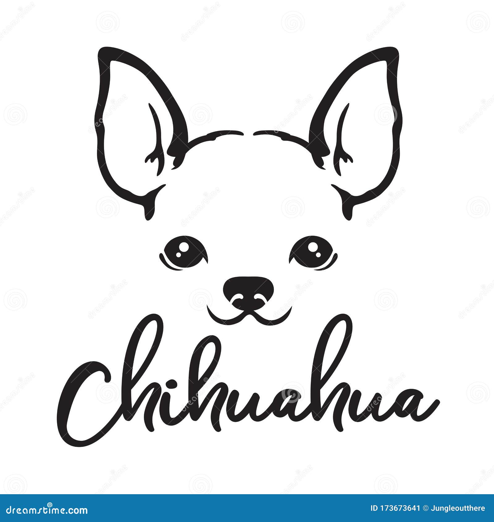 chihuahua dog face line art