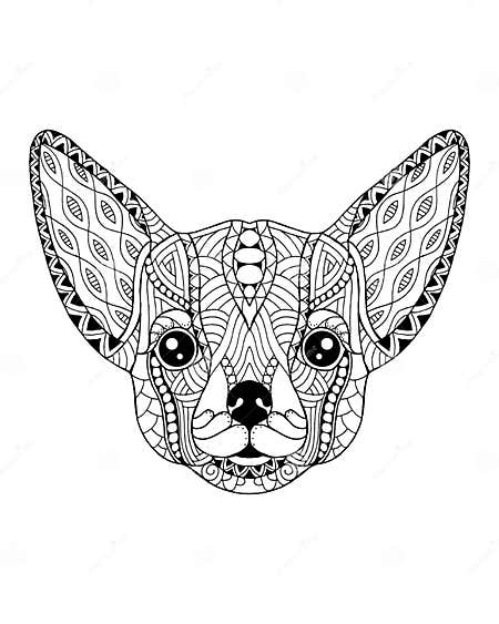 Chihuahua Dog Zentangle Stylized. Freehand Vector Illustration Stock ...