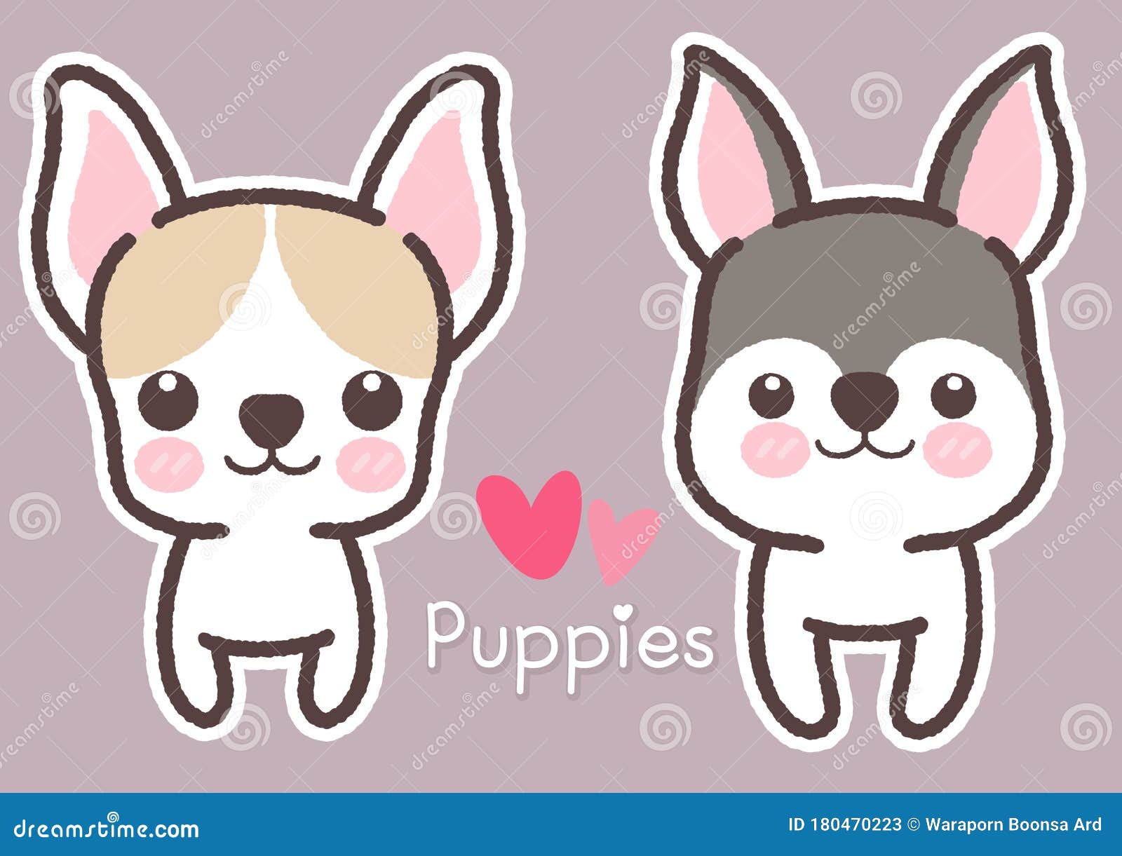2 Chihuahua Puppies Smiling Cartoon Drawing with Color Background Stock  Illustration - Illustration of icon, cartoon: 180470223