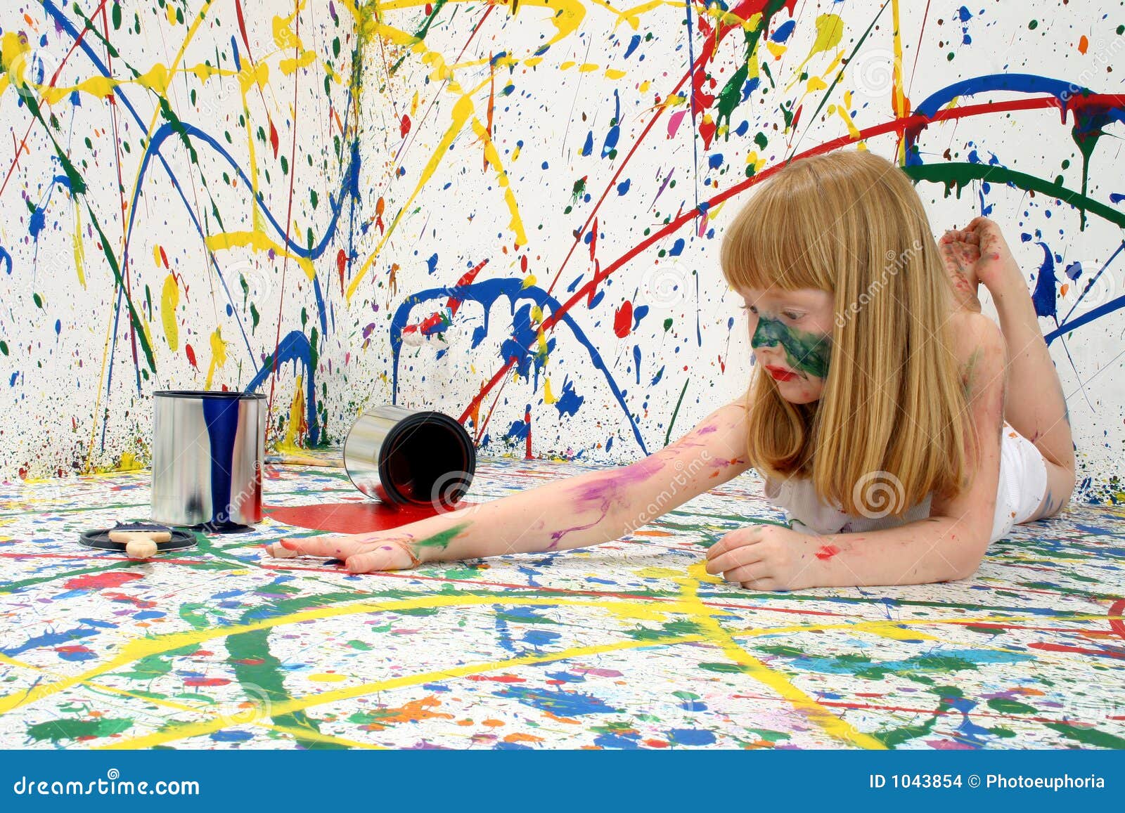 Child Artist stock photo. Image of tween, messy, painting - 1043854