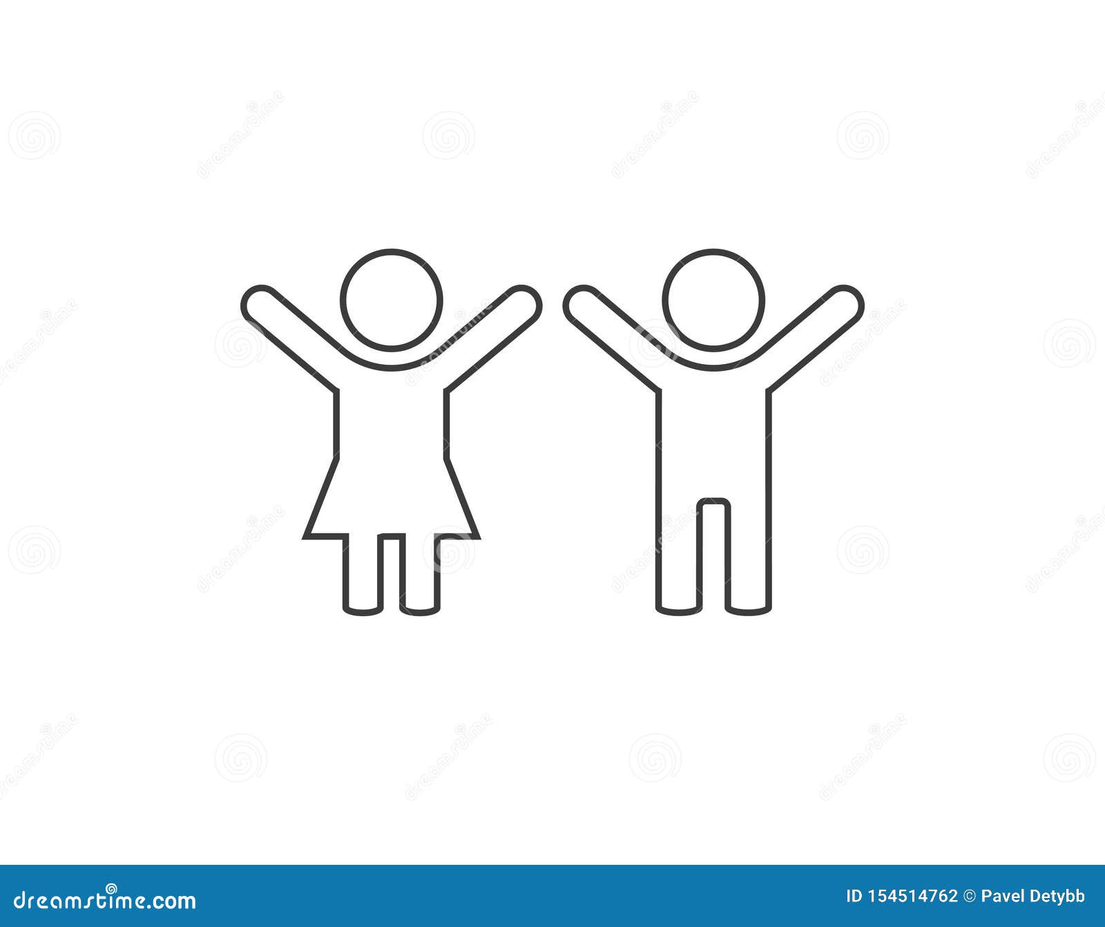 Child, Baby Line Icon. Vector Illustration, Flat Design Stock