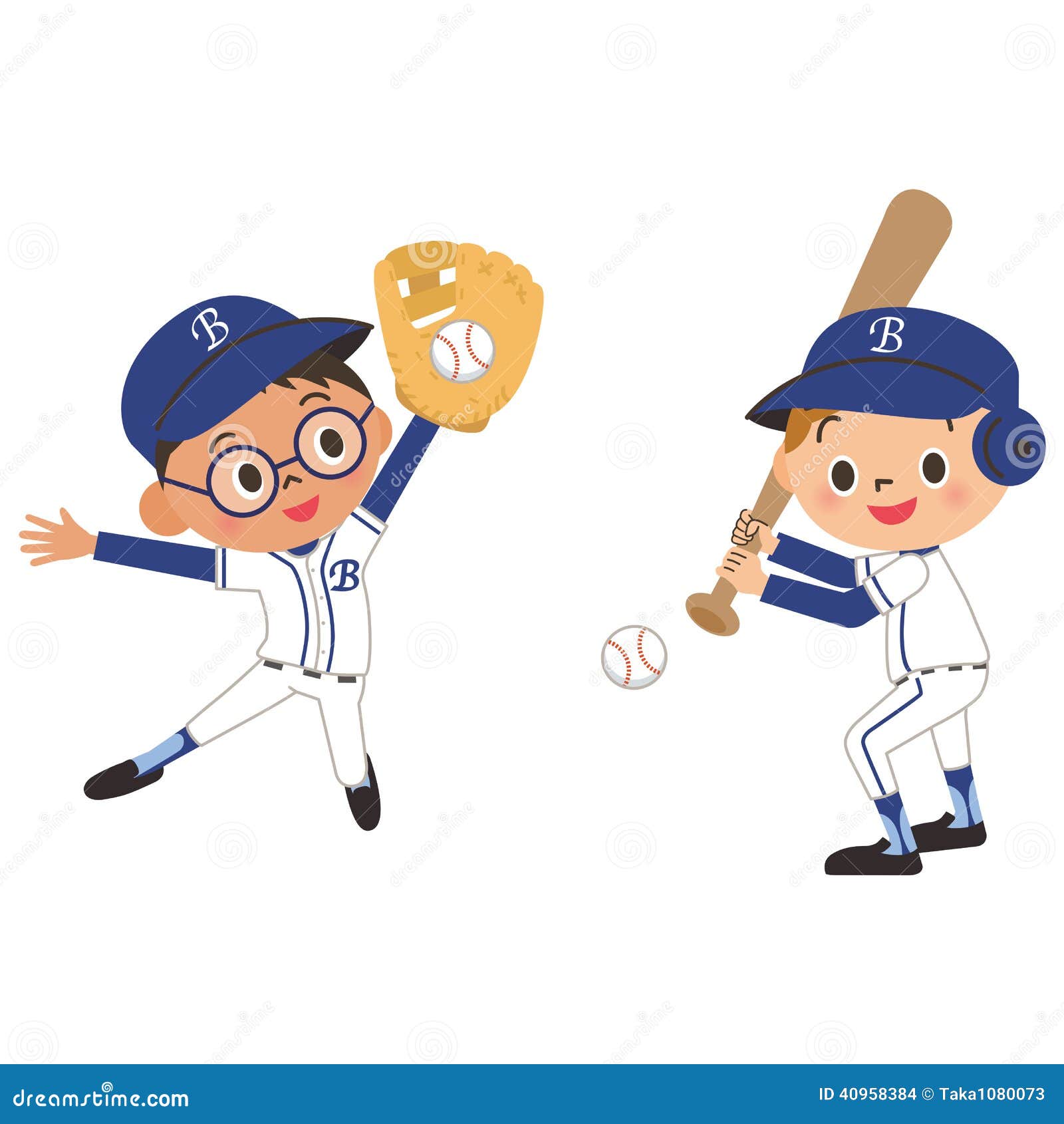 A child and baseball stock vector. Illustration of batting 40958384