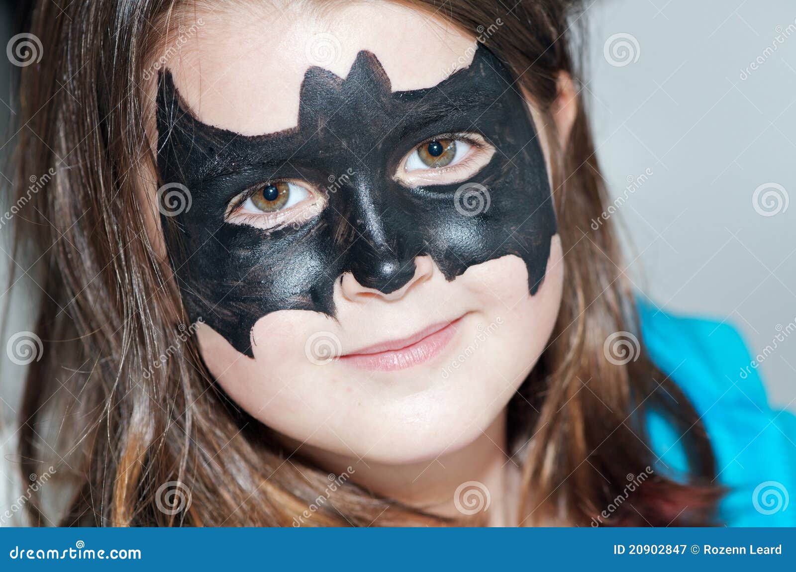 Child with Bat Face Painting Stock Image - Image of facepainting