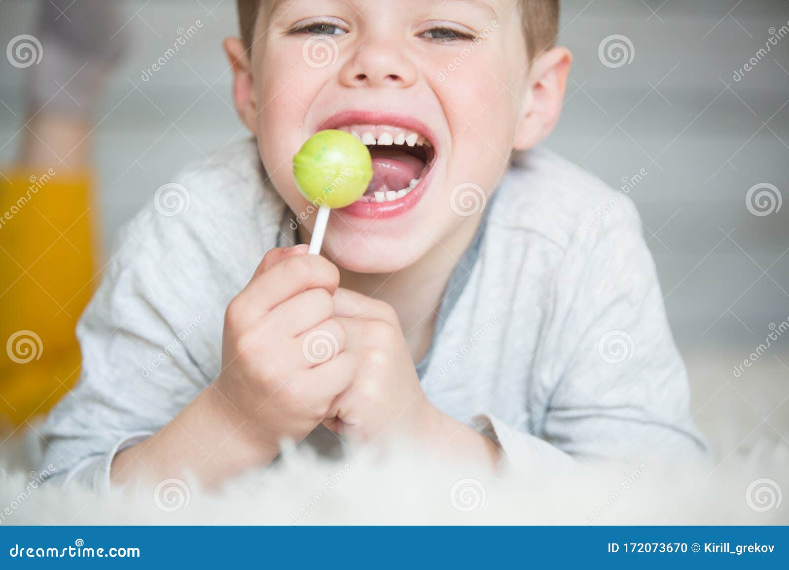 Teenager Child with a Tooth Dropped Out Stock Photo - Image of