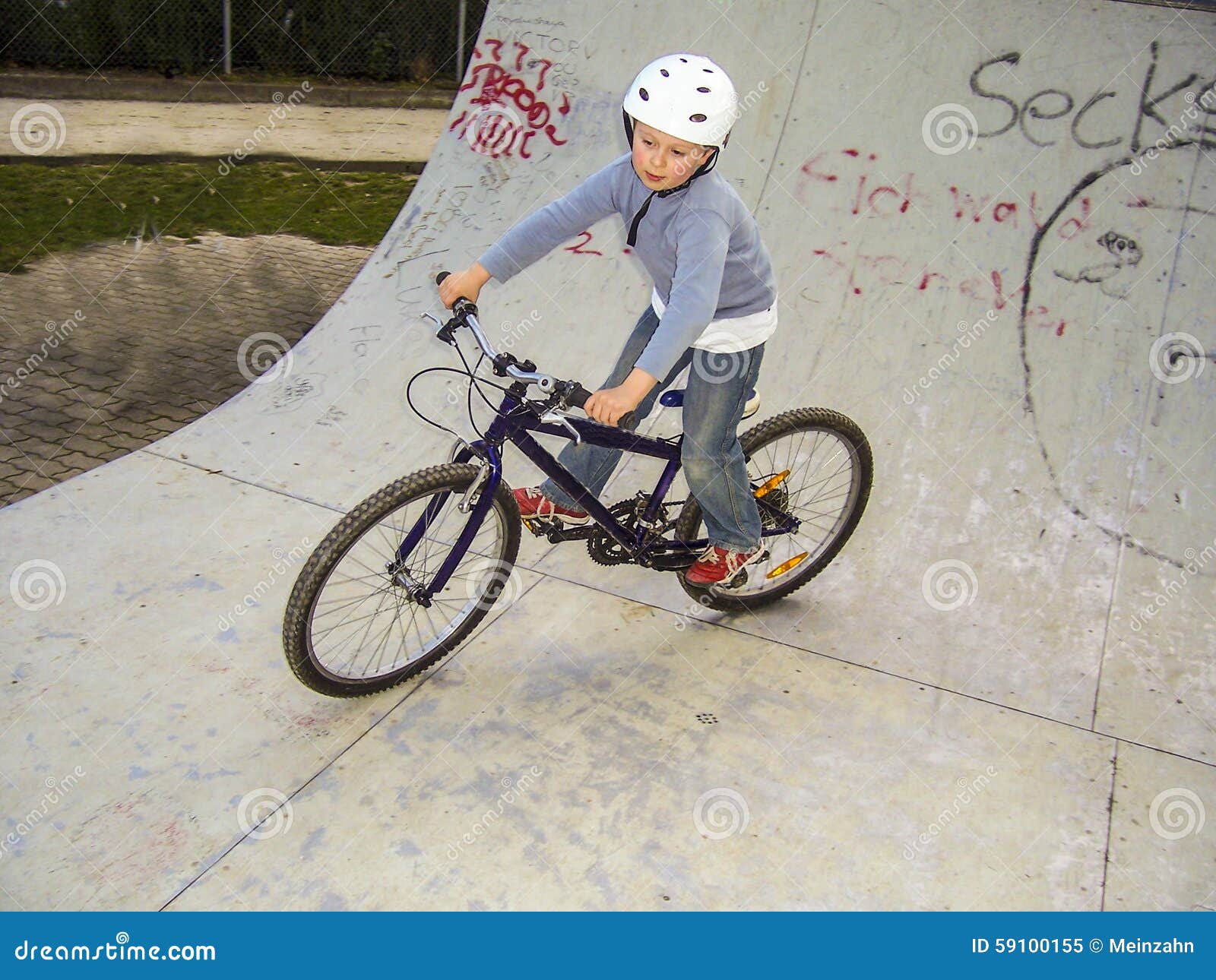 Child with Bike in the Half Pipe Stock Image Image of door, lifestyle
