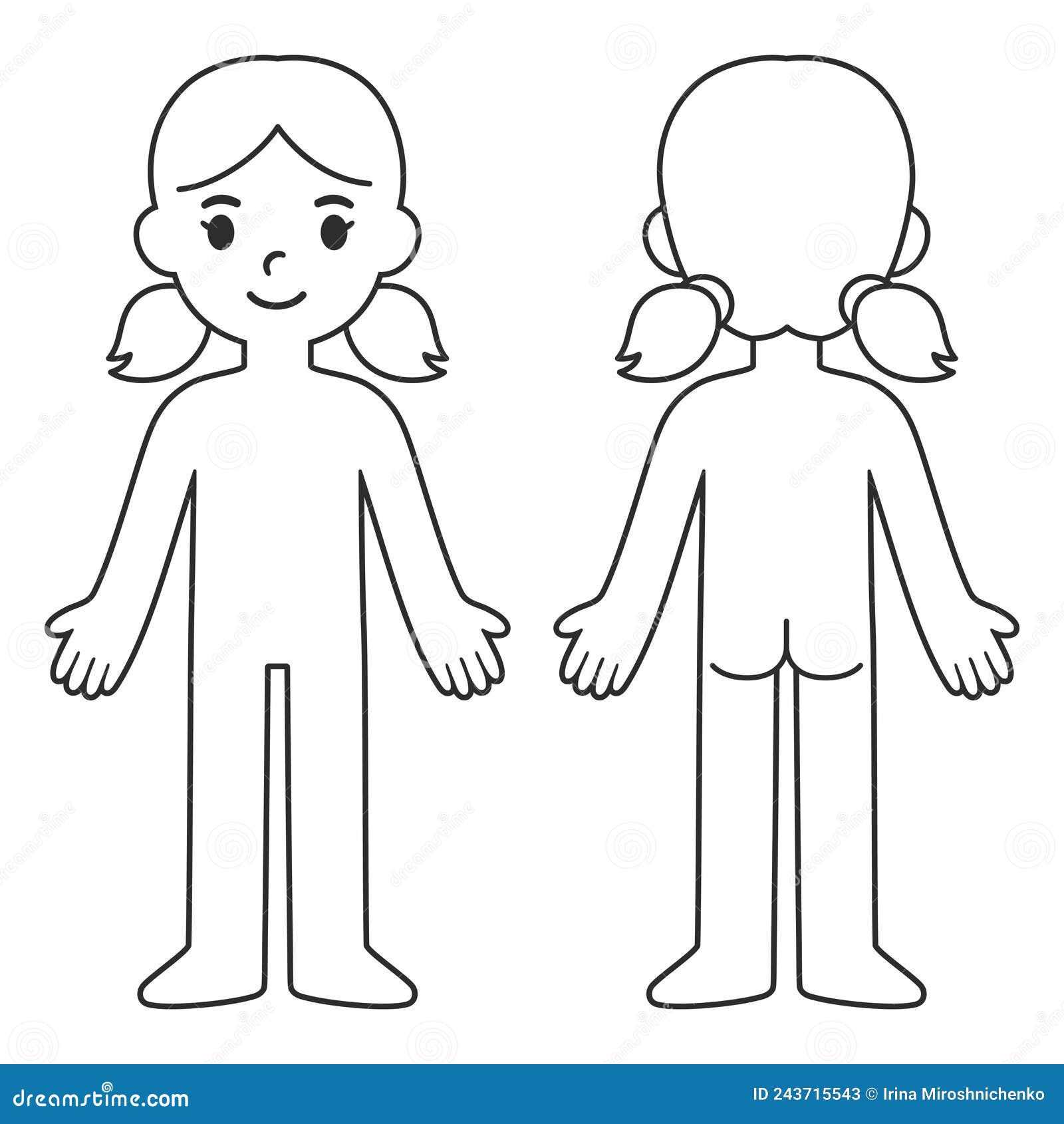 Child body template stock vector. Illustration of human - 243715543