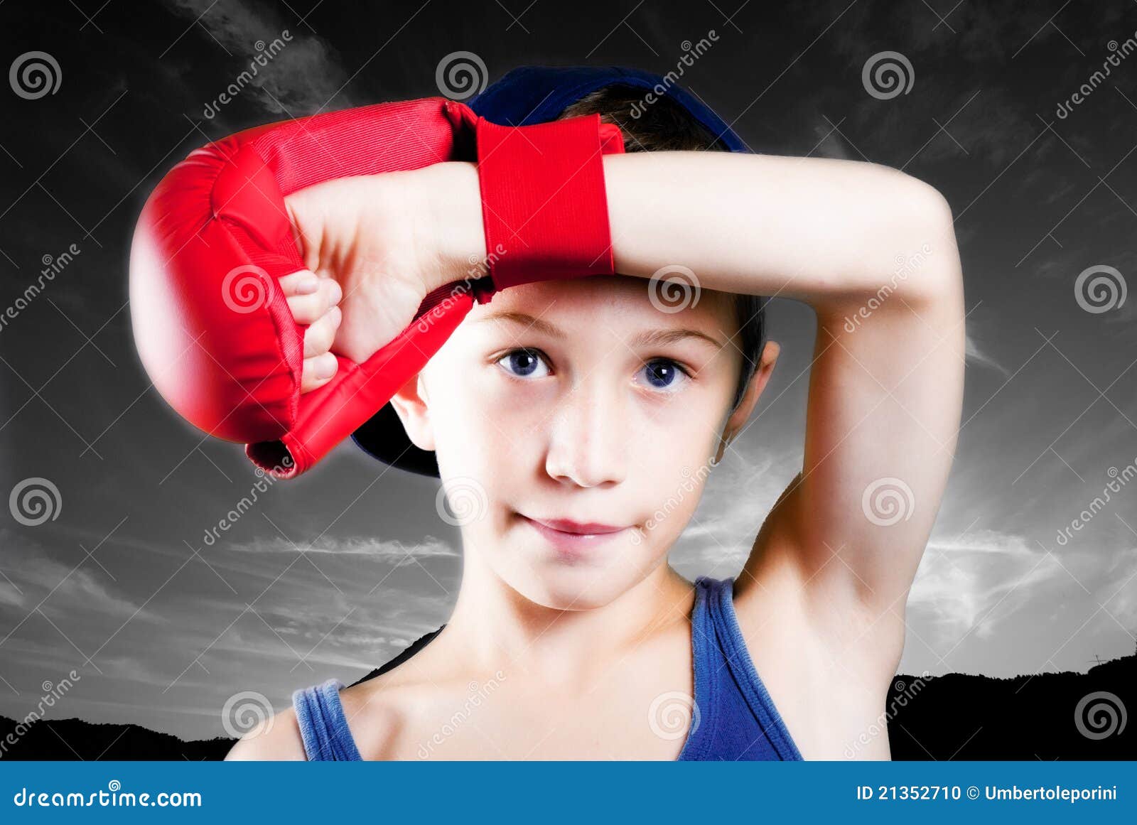 Child with boxing glove stock photo. Image of child, growth - 21352710
