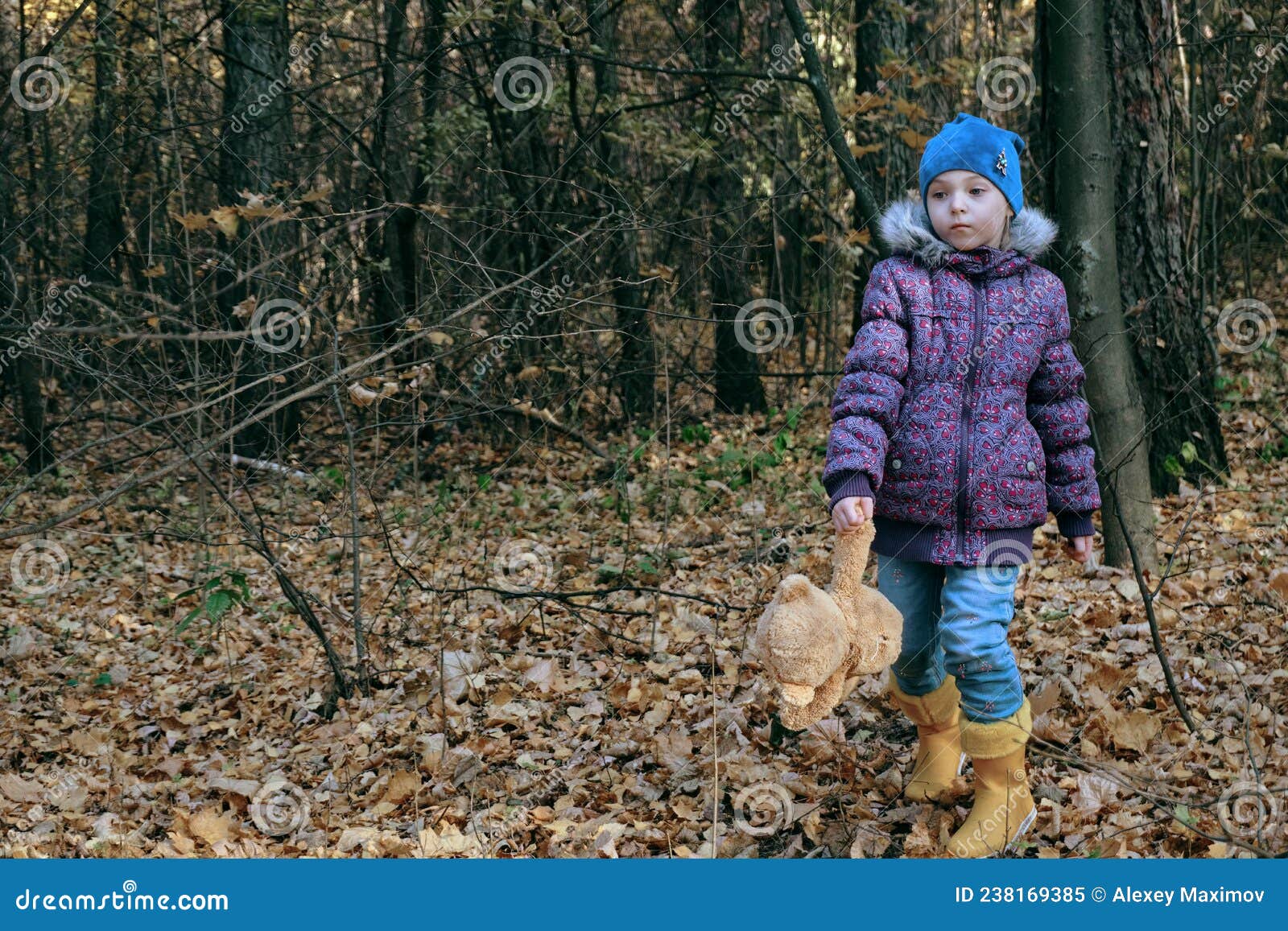 A Child in Bright Rubber Yellow Boots Stands and Holds a Teddy Bear`s Paw  in His Hand. Stuffed Toy, Best Friend Stock Image - Image of holiday,  looking: 238169385