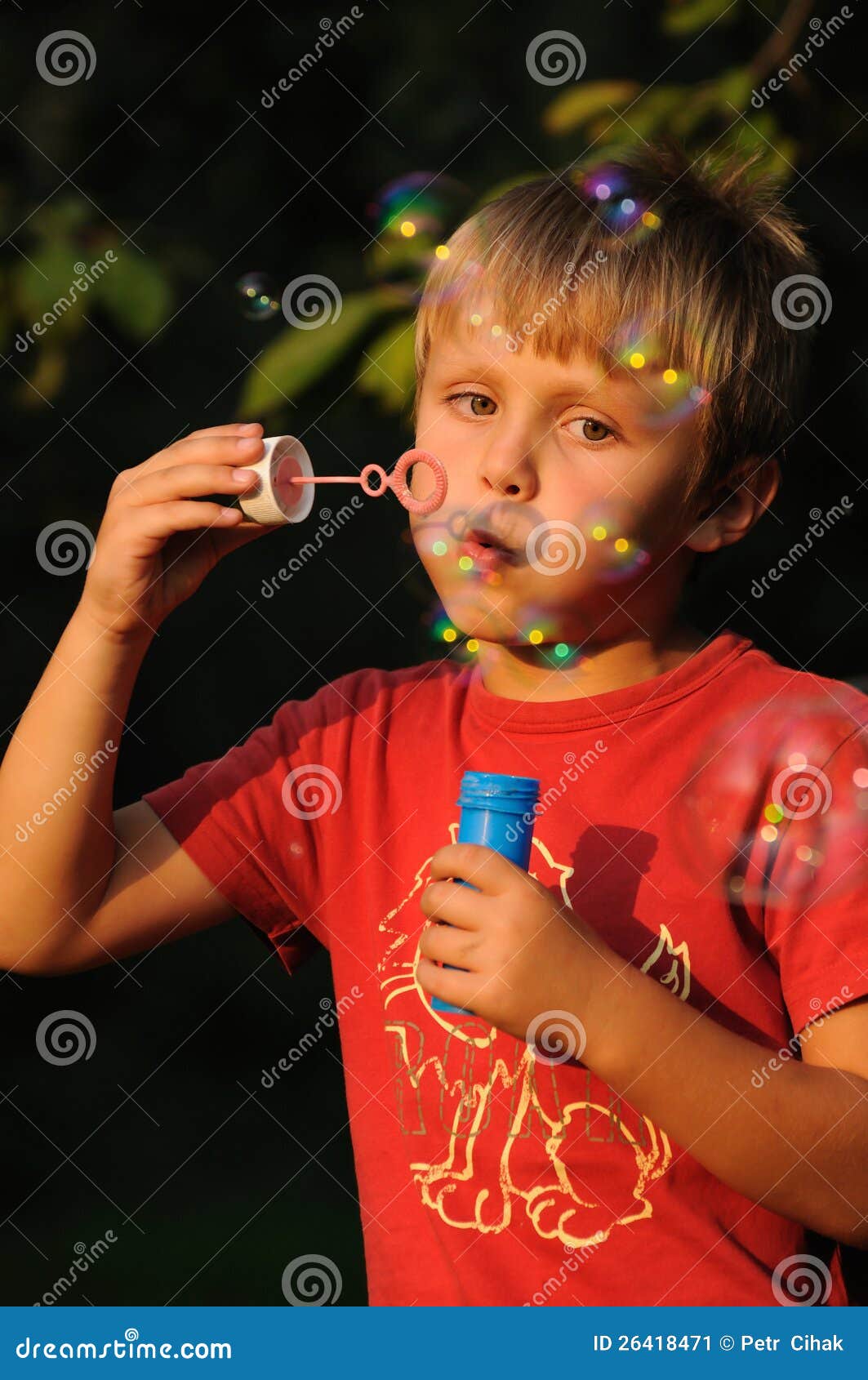 Child with bubble gum stock image. Image of soap, outdoor 26418471