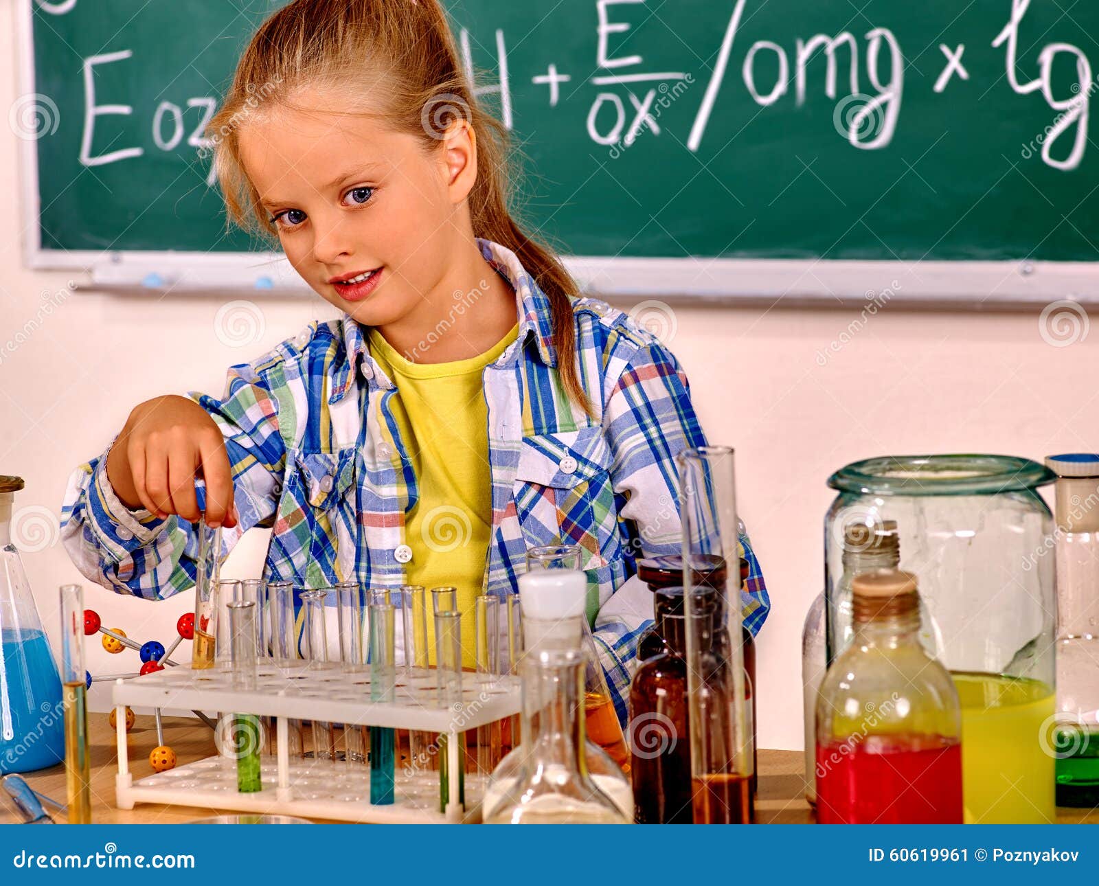 Child in chemistry class stock image. Image of caucasian 60619961