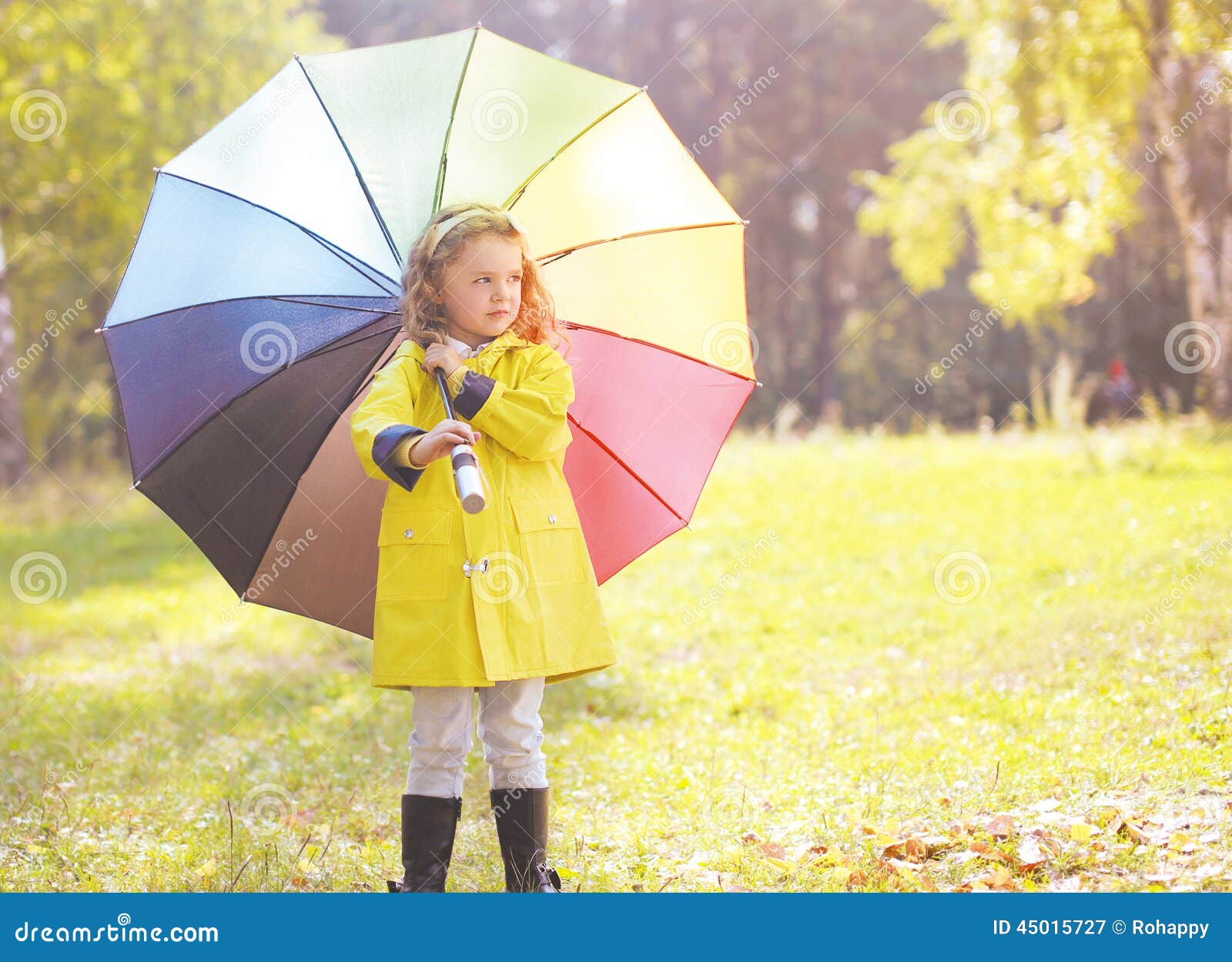 Child with Colorful Umbrella Stock Image Image of childhood, portrait