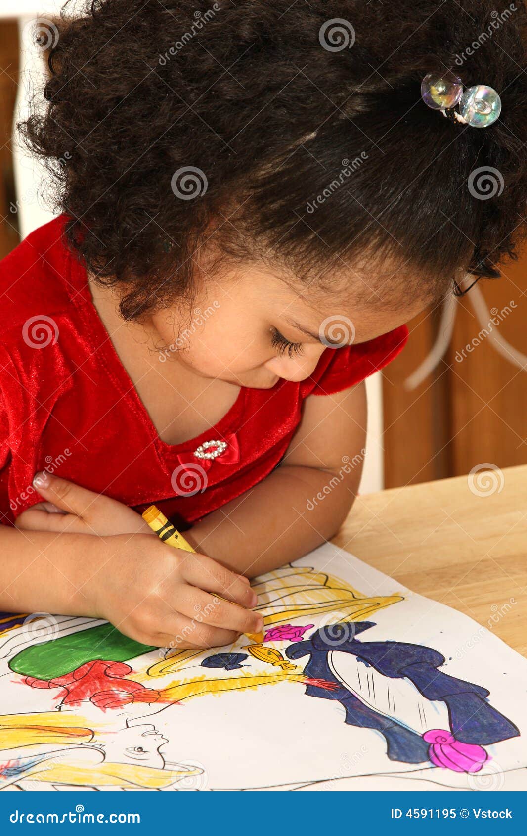 Child coloring stock image. Image of pastels, ethnic, girl - 4591195