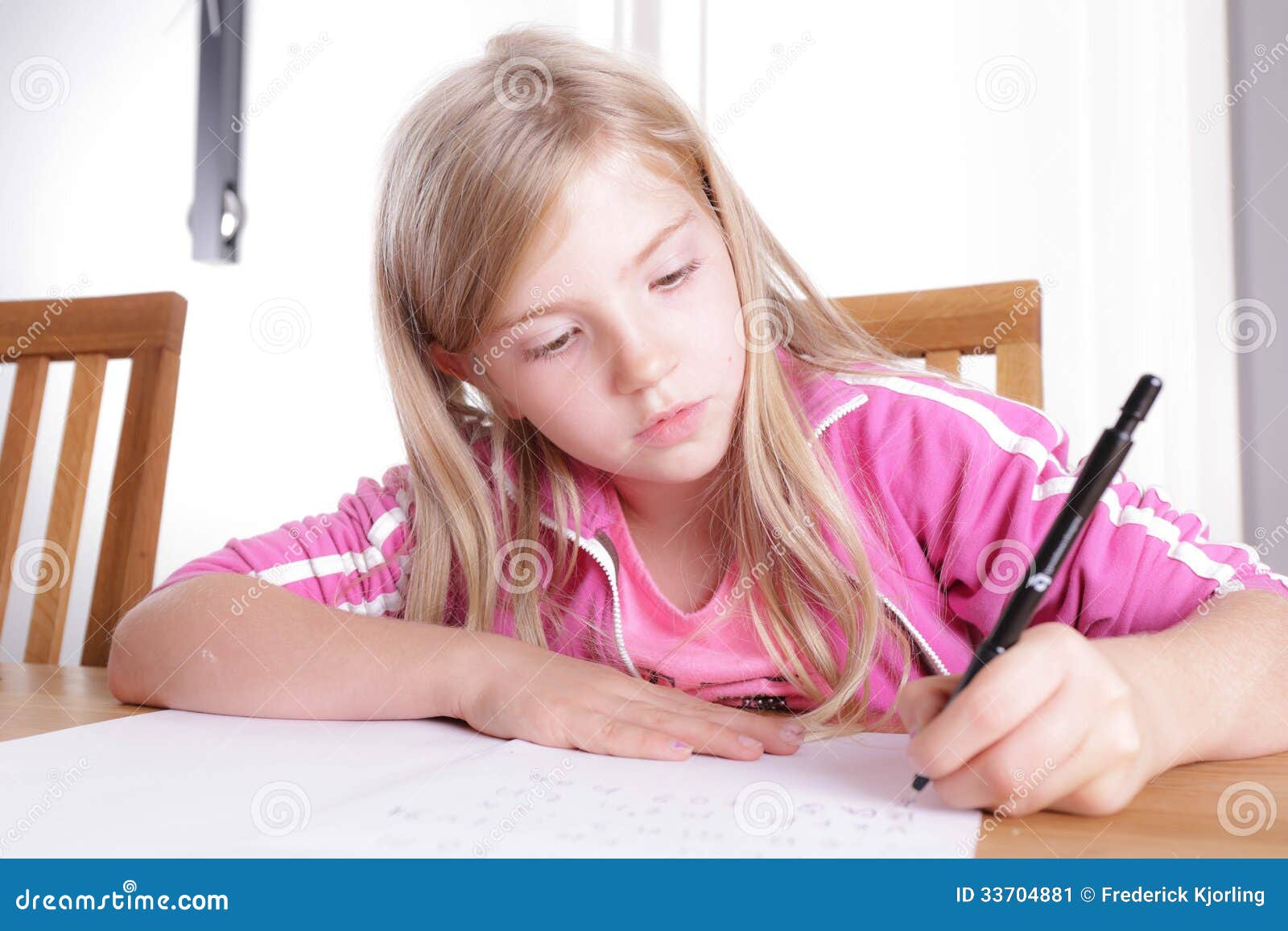 Teenage Girl Doing Homework At Table Stock Photo - Image 