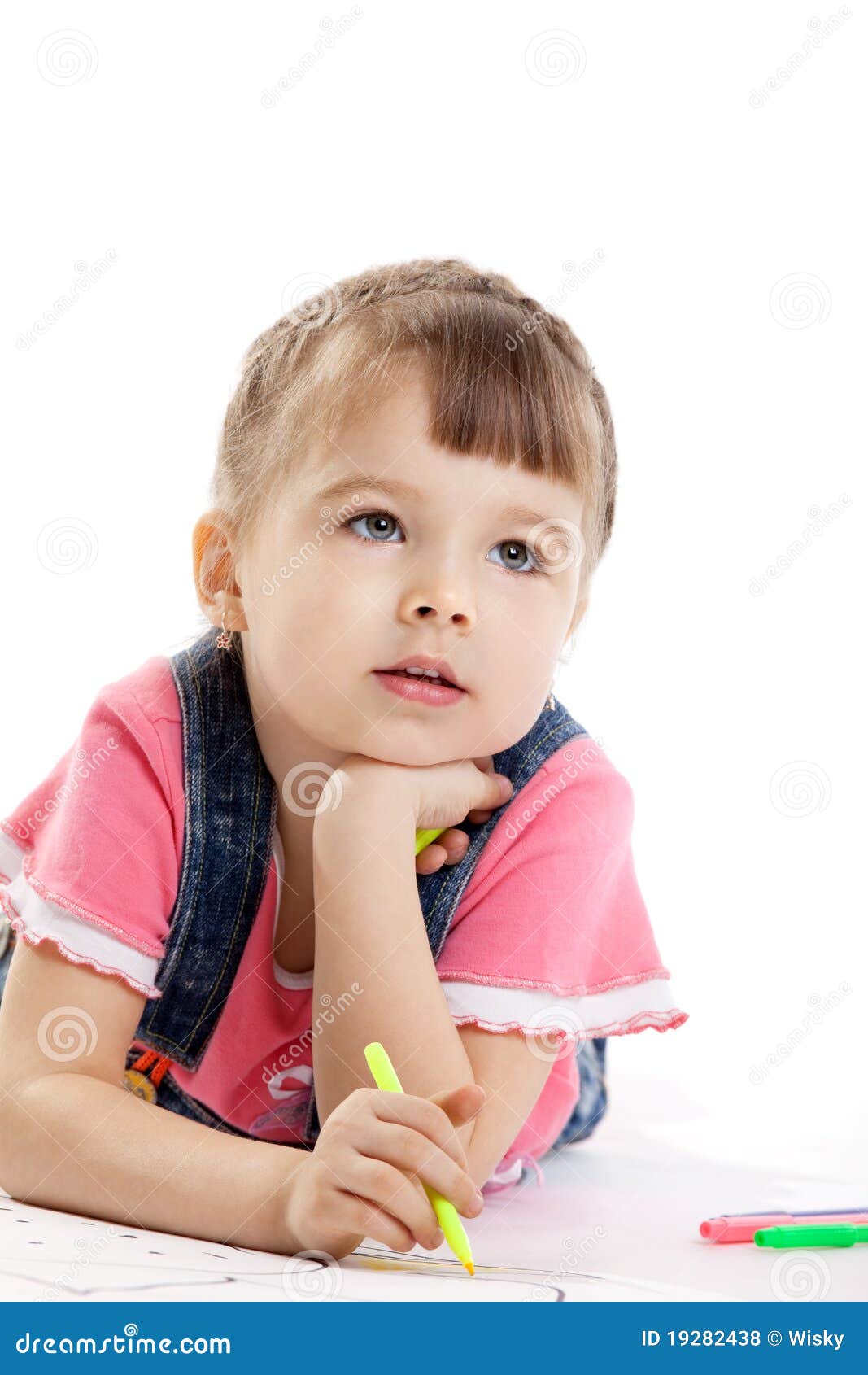 Child Draw with Felt Pen and Dream Stock Photo Image of creativity